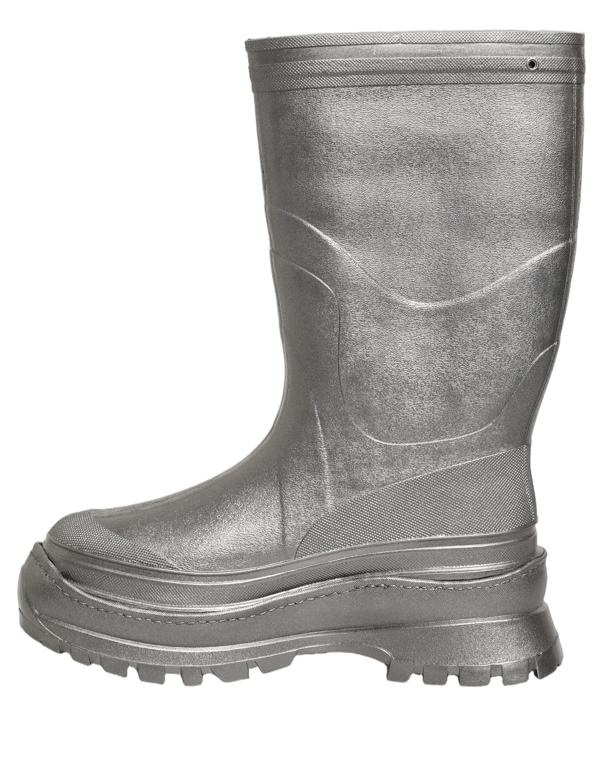 Dolce & Gabbana Metallic Silver Rain Boots - Luxe Couture Elegance