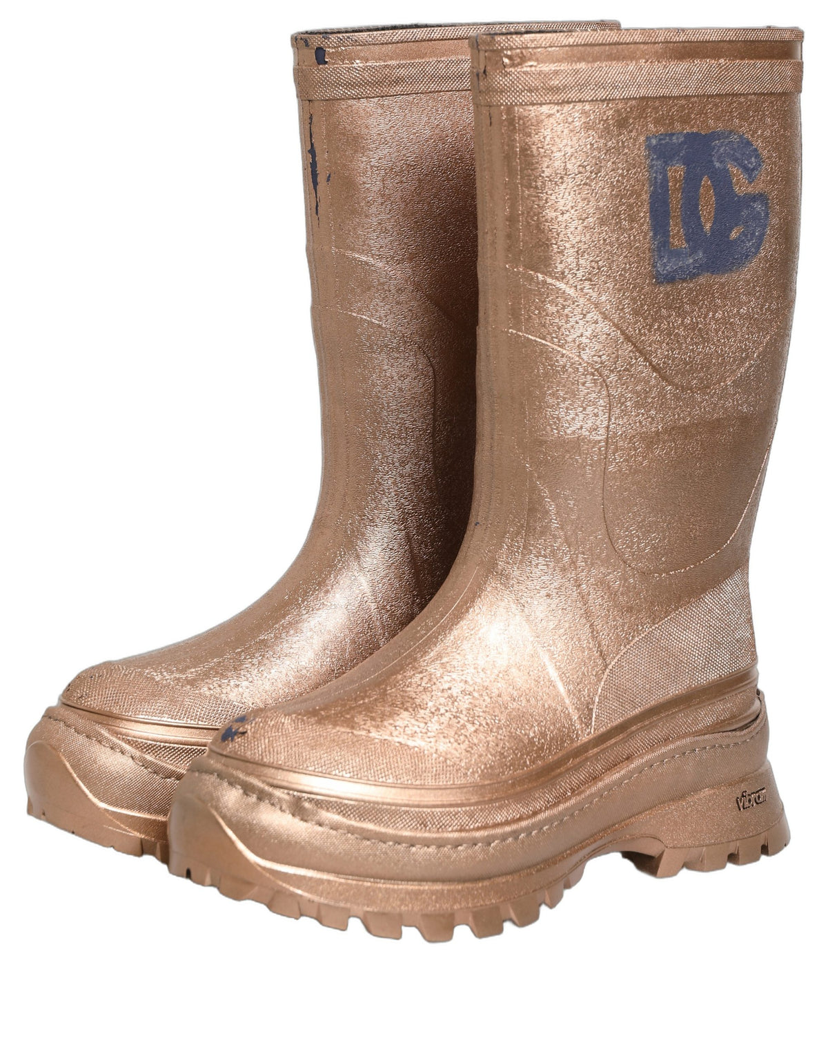 Dolce & Gabbana Rose Gold Rain Boots - Luxury Designer Footwear