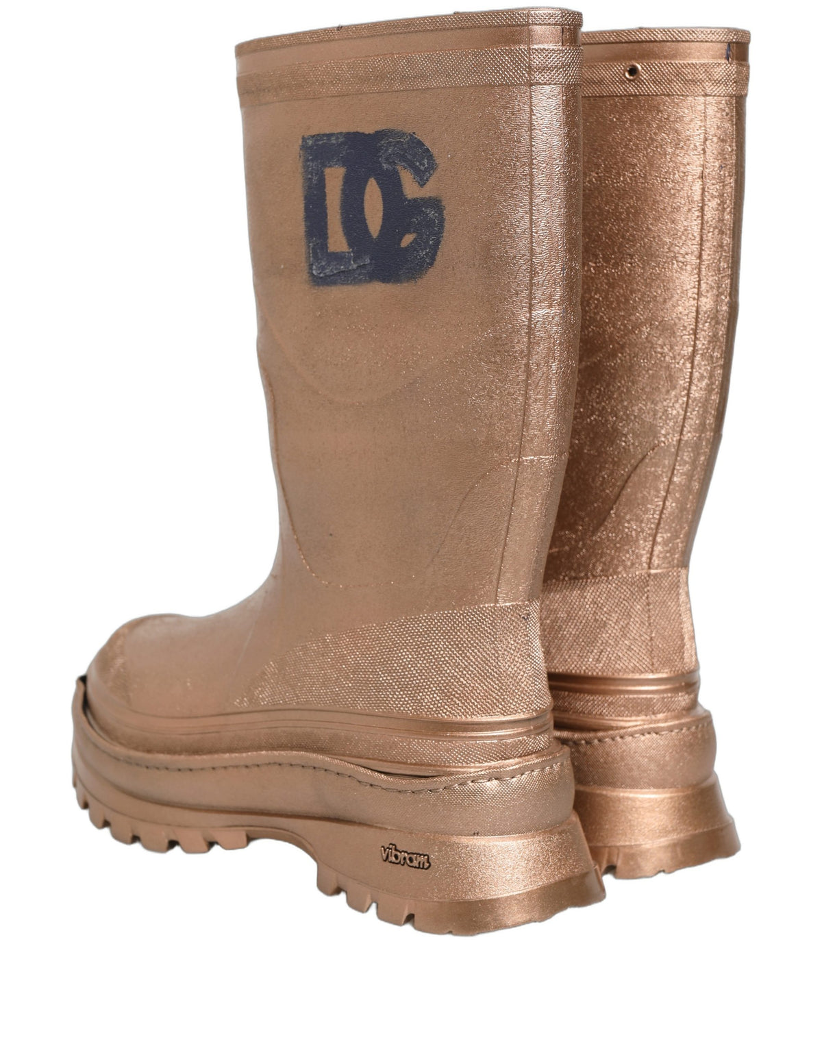Dolce & Gabbana Rose Gold Rain Boots - Luxury Designer Footwear