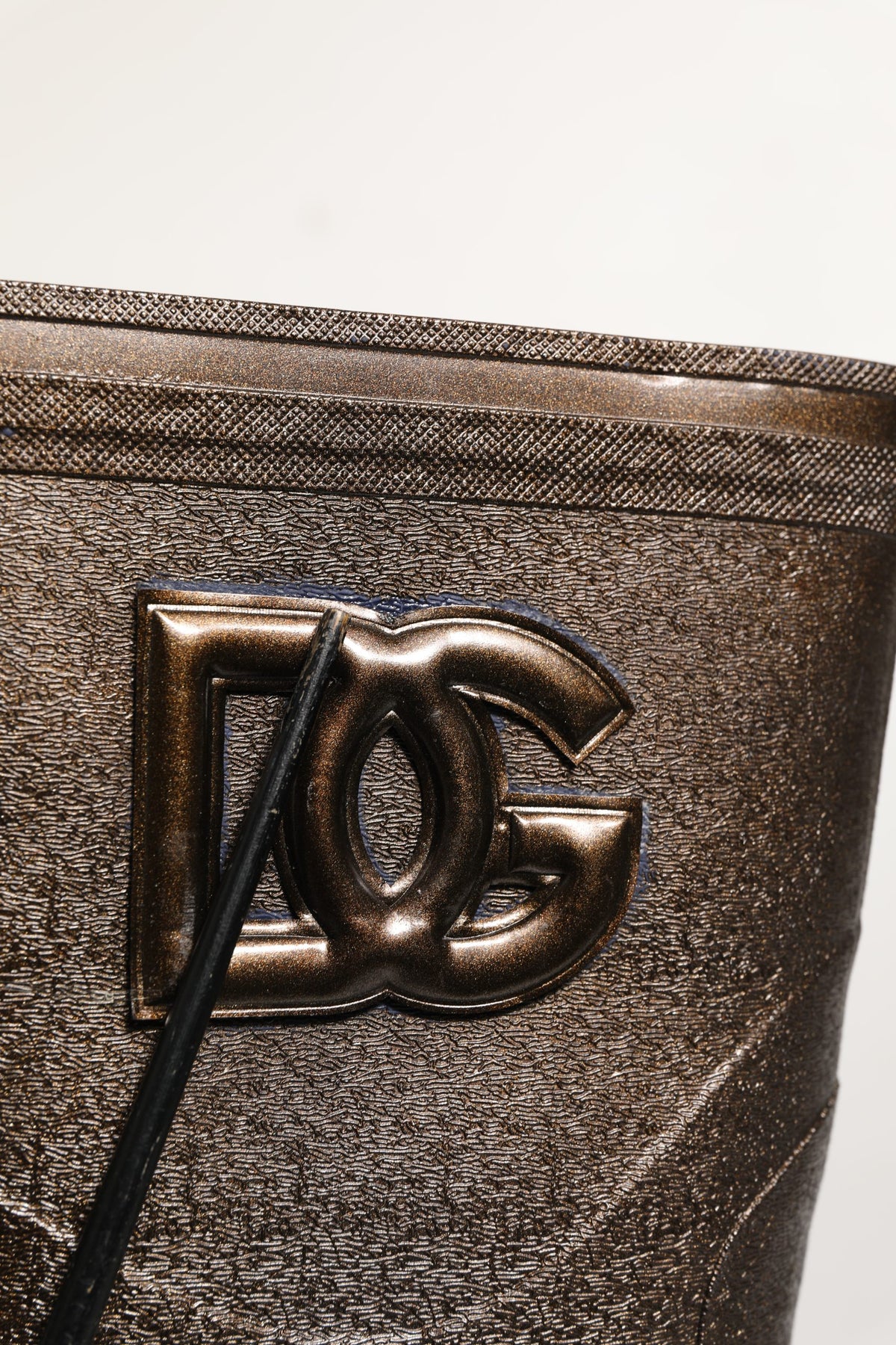 Dolce & Gabbana Bronze PVC Pull On Rain Boots for the Discerning
