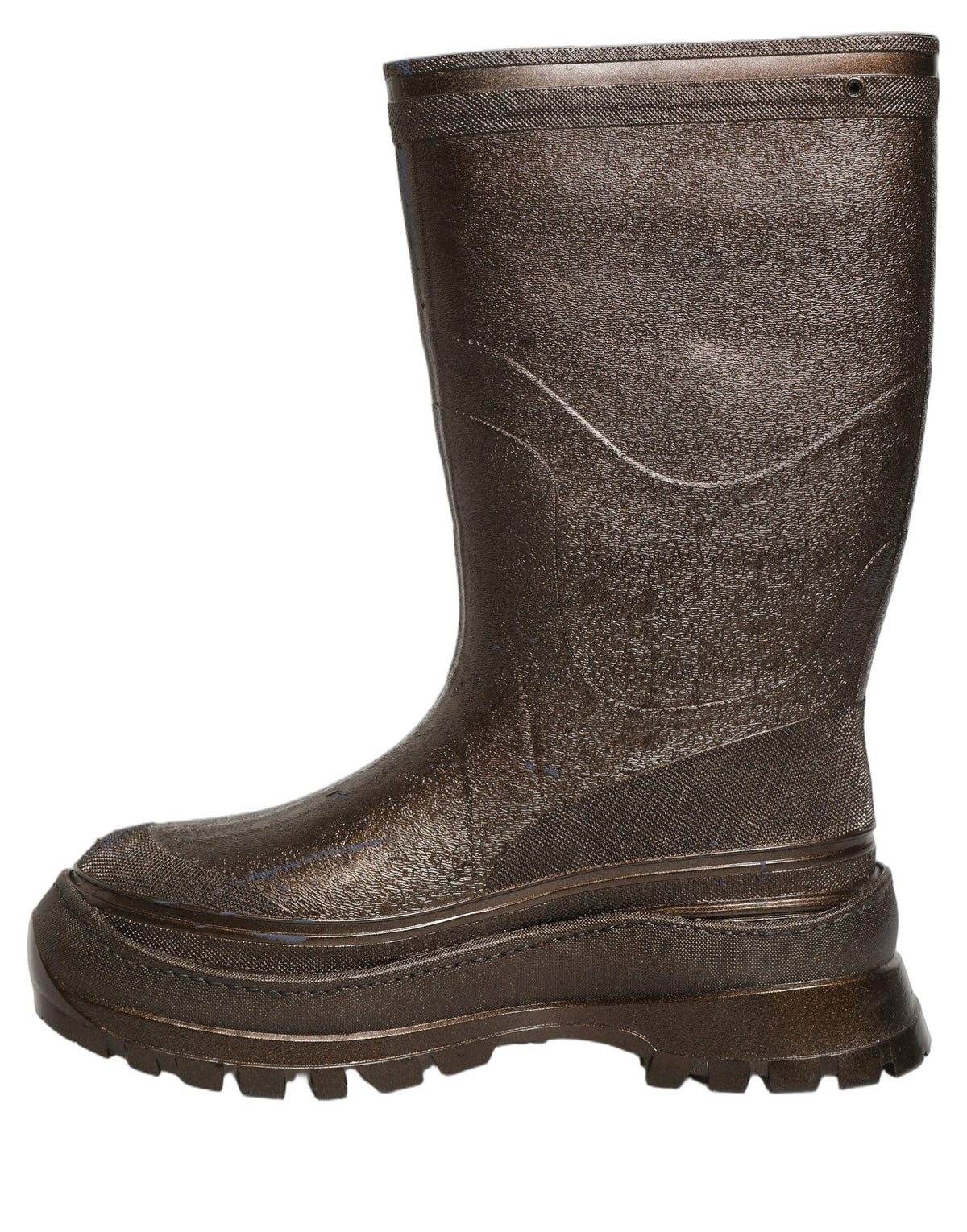 Dolce & Gabbana Bronze PVC Pull On Rain Boots for the Discerning