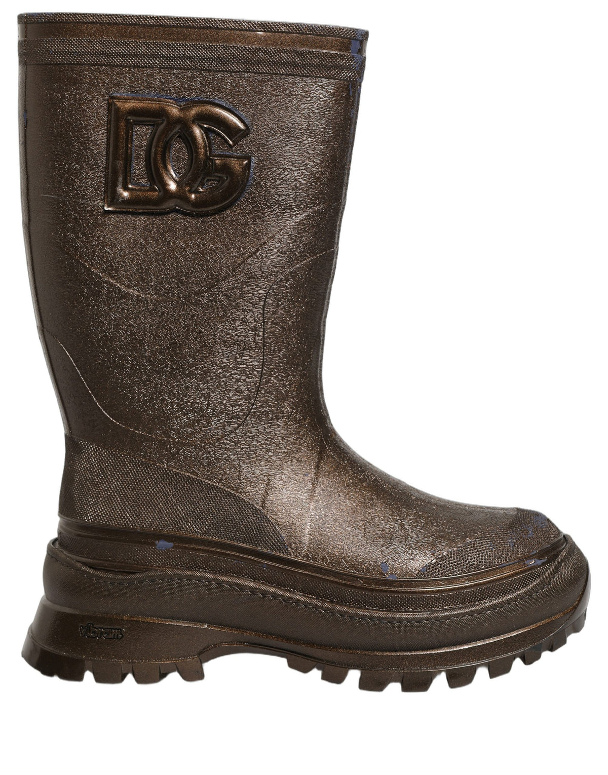 Dolce & Gabbana Bronze PVC Rain Boots - Elevate Your Elegance
