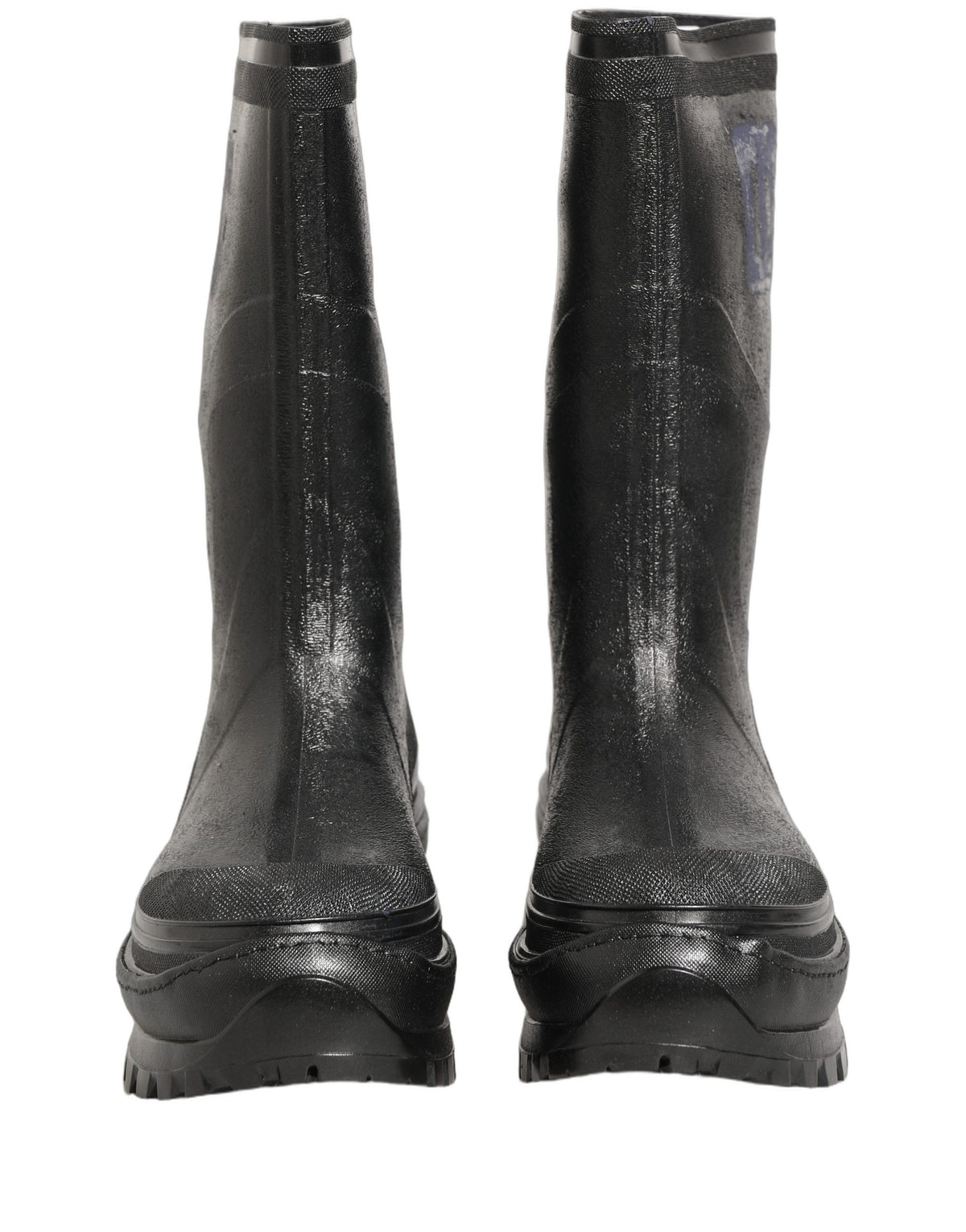 Dolce & Gabbana Black PVC Pull-On Rain Boots for Elevated Style