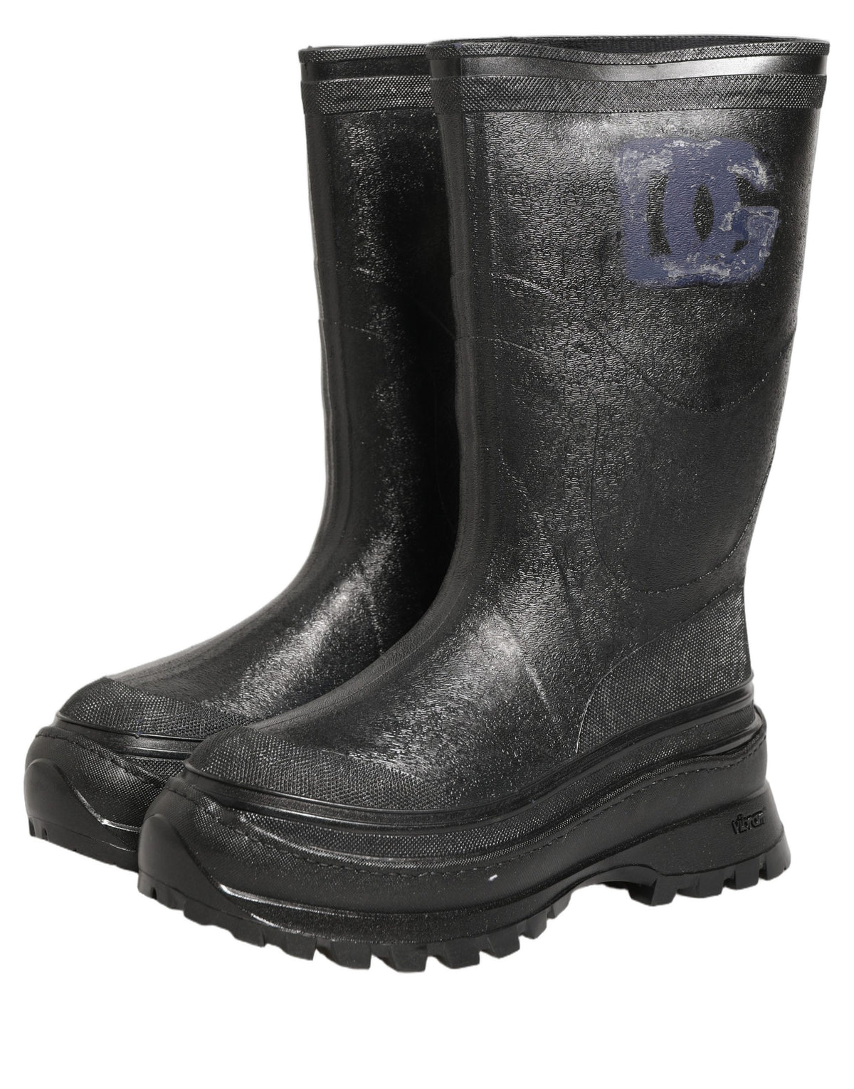 Dolce & Gabbana Black PVC Pull-On Rain Boots for Timeless Elegance