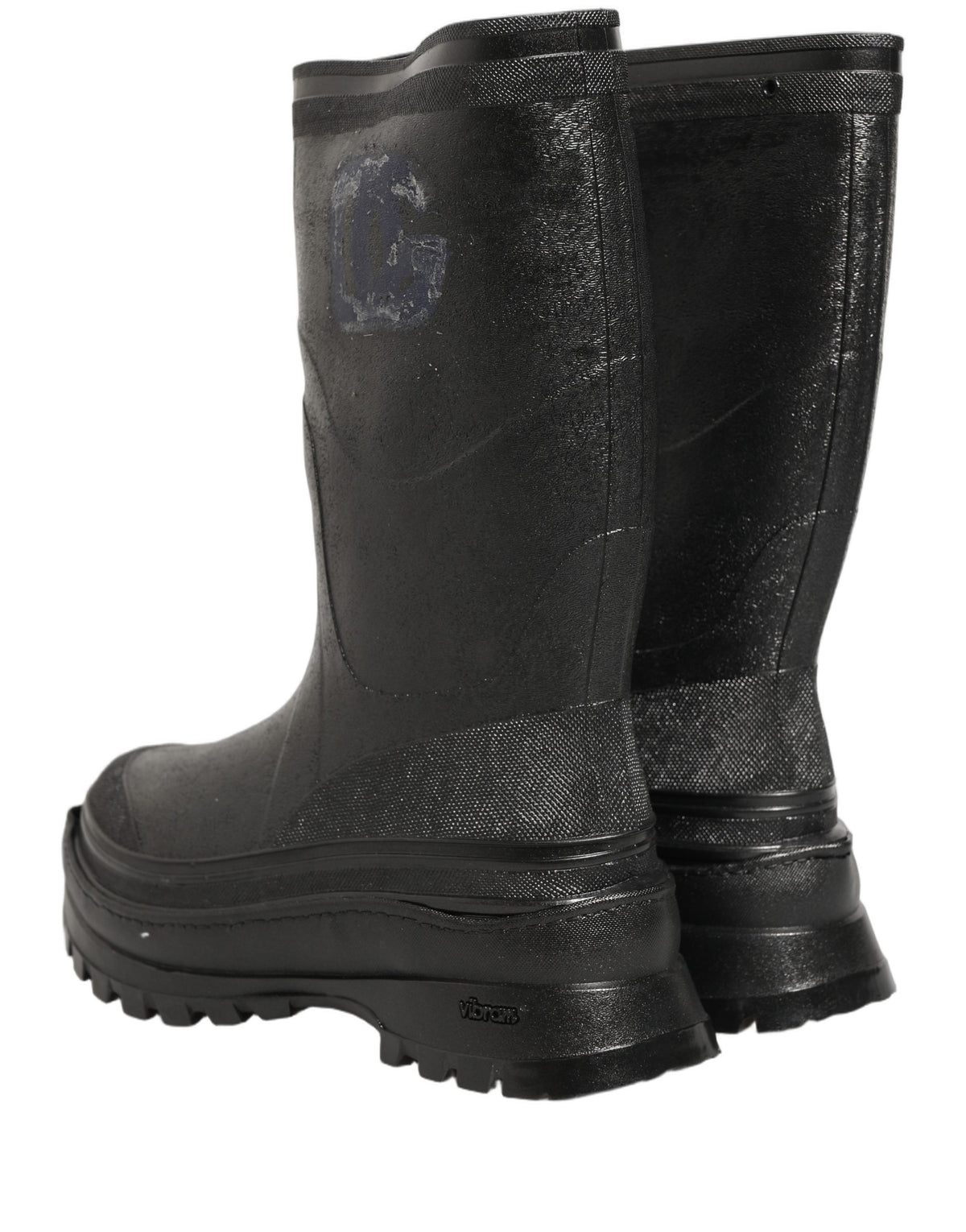 Dolce & Gabbana Black PVC Pull-On Rain Boots for Elevated Style