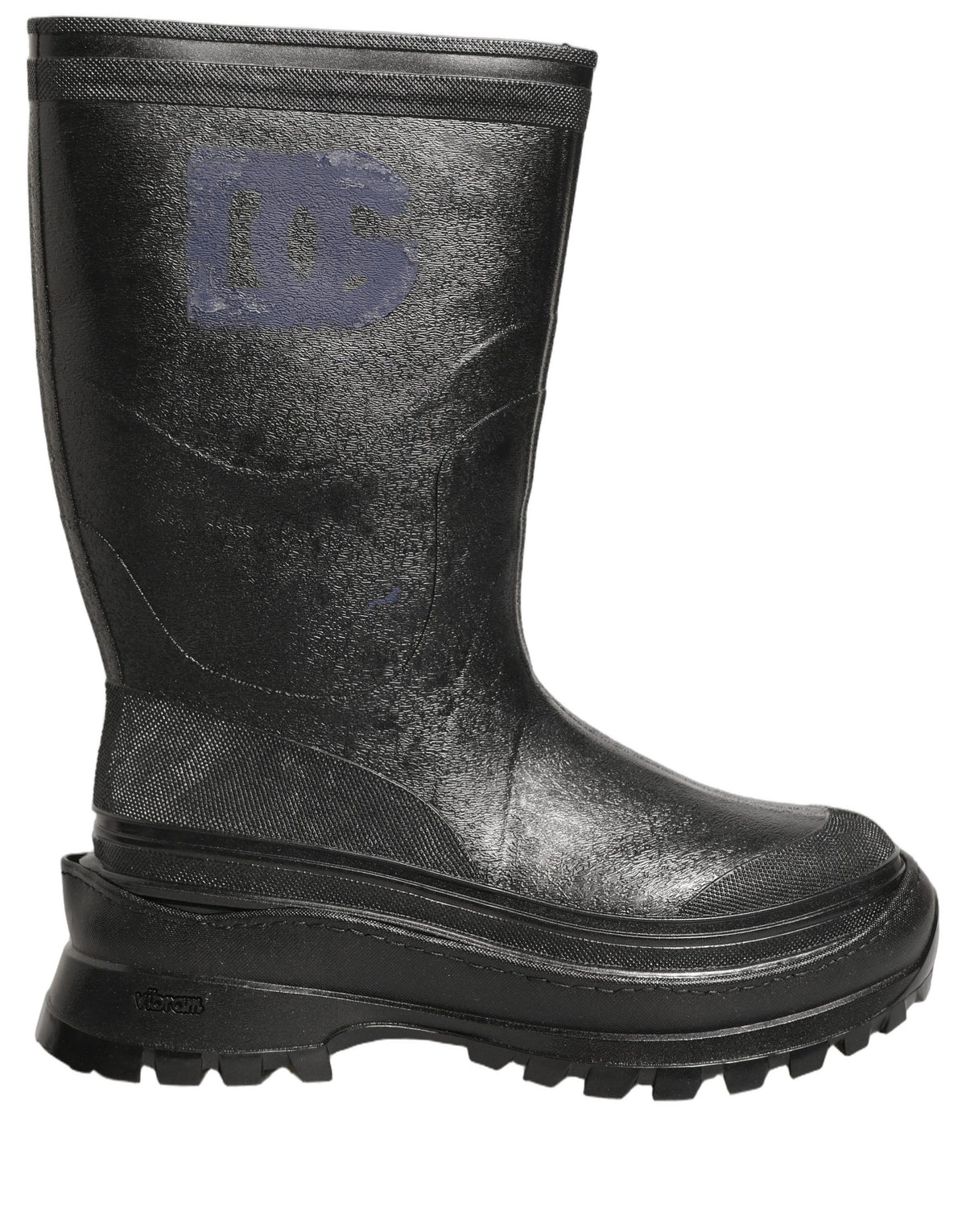 Dolce & Gabbana Black PVC Pull-On Rain Boots for Timeless Elegance