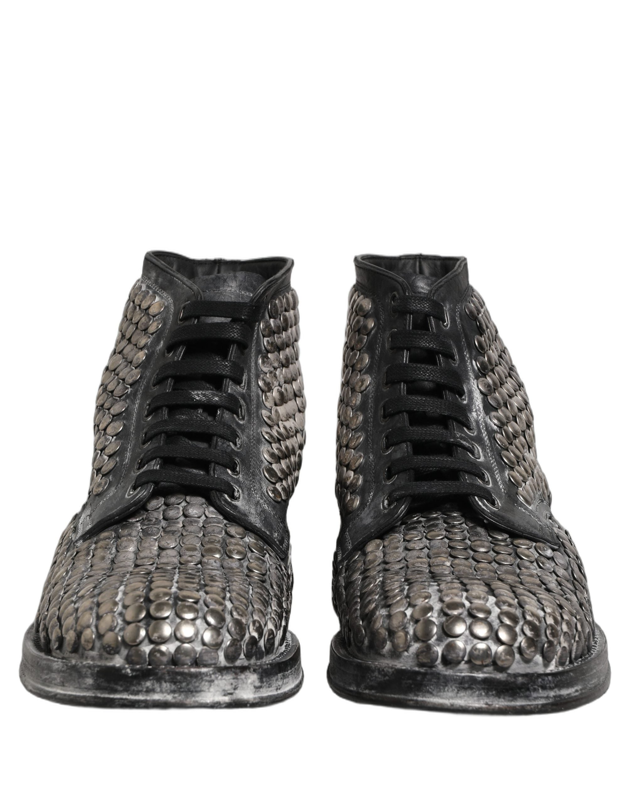 Dolce & Gabbana Black Leather Ankle Boots - Exquisite Luxury