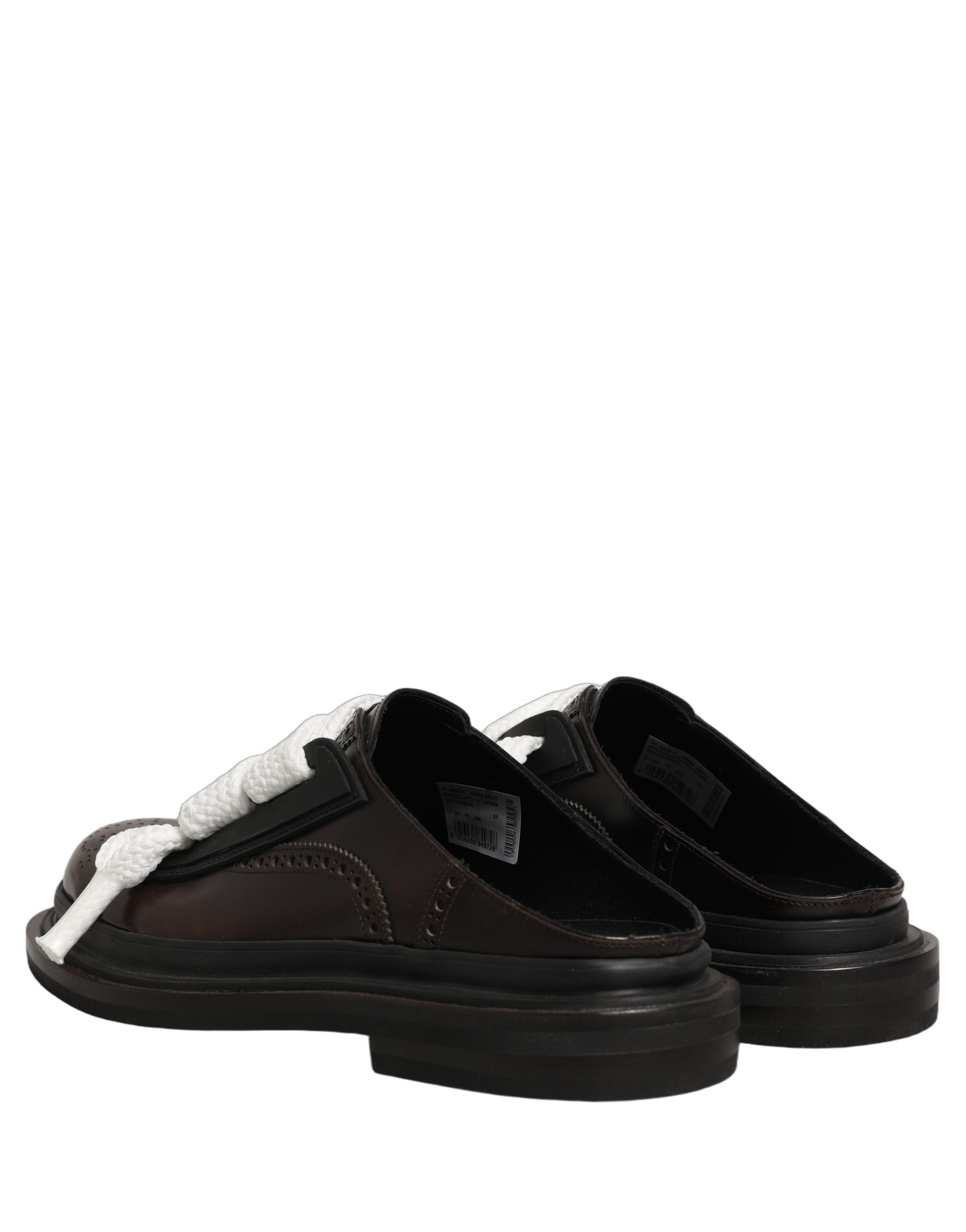 Dolce & Gabbana Brown Leather Slip-On Sandals, Artisanal Luxury