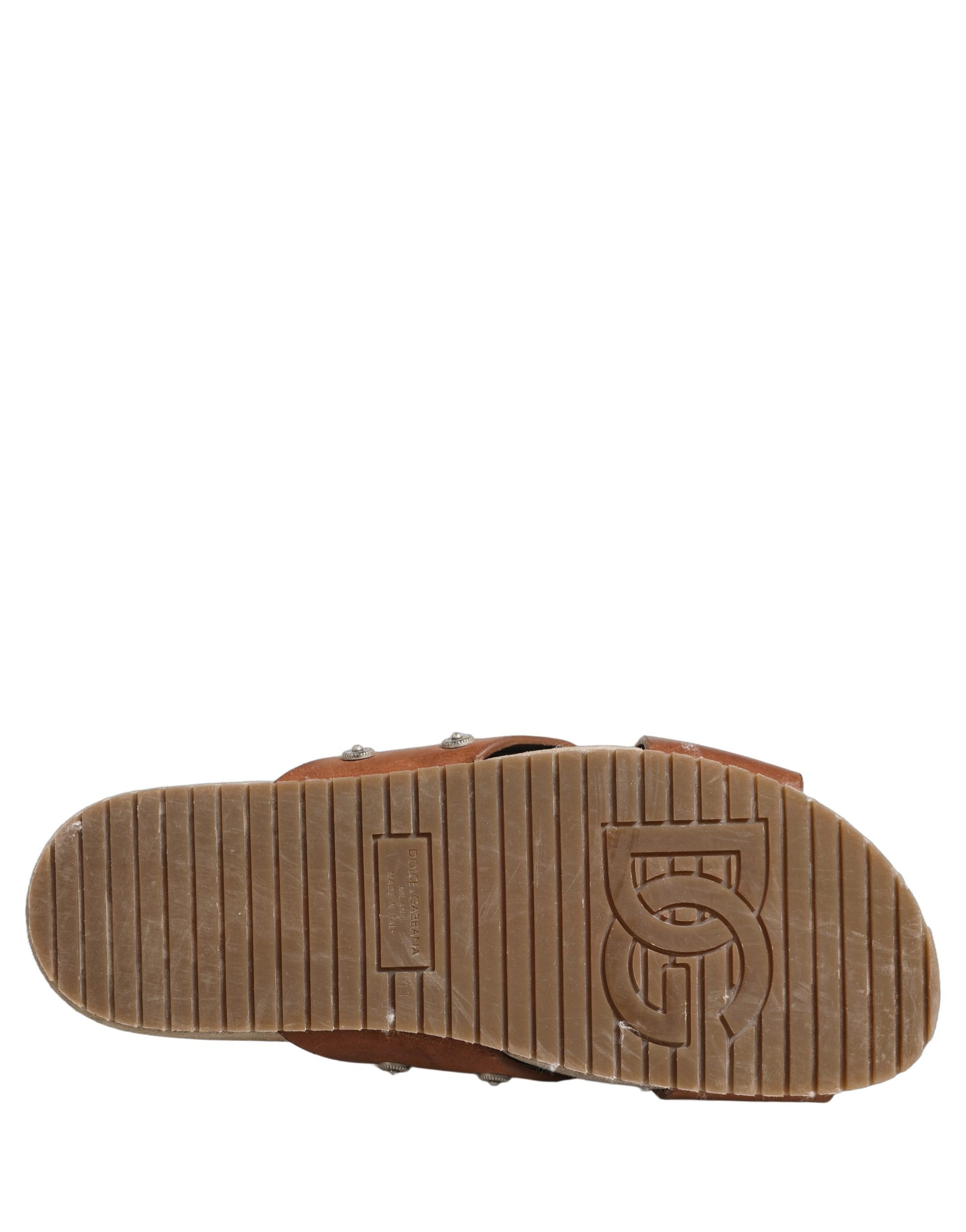 Dolce & Gabbana Brown Calf Leather Slides - Timeless Luxury