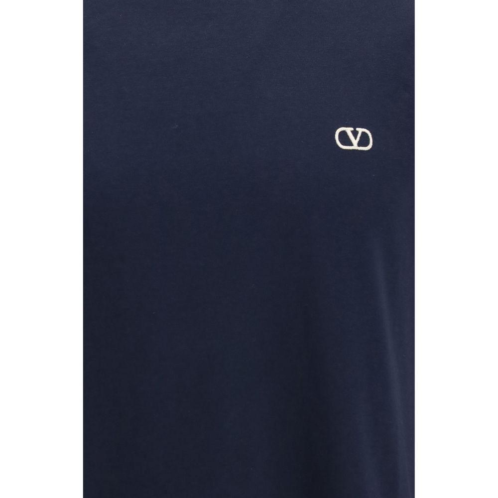 Elevate your wardrobe with the Valentino Blue Cotton T-Shirt, a luxurious blend of comfort and style, featuring the iconic VLogo for timeless elegance.