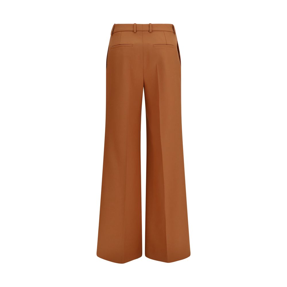 Chloé Orange Cotton Flared Pants - Artisanal Luxury Couture