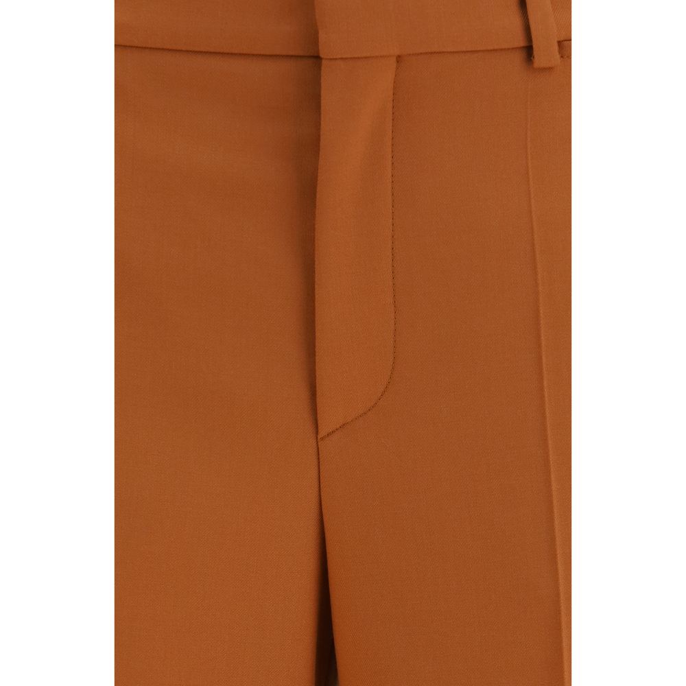 Chloé Orange Cotton Flared Pants - Artisanal Luxury Couture