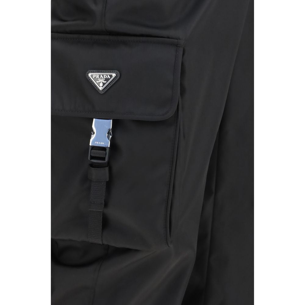 Elevate your wardrobe with Prada's Re-Nylon Cargo Pants, a seamless blend of exquisite craftsmanship and modern utility, designed for the discerning individual.