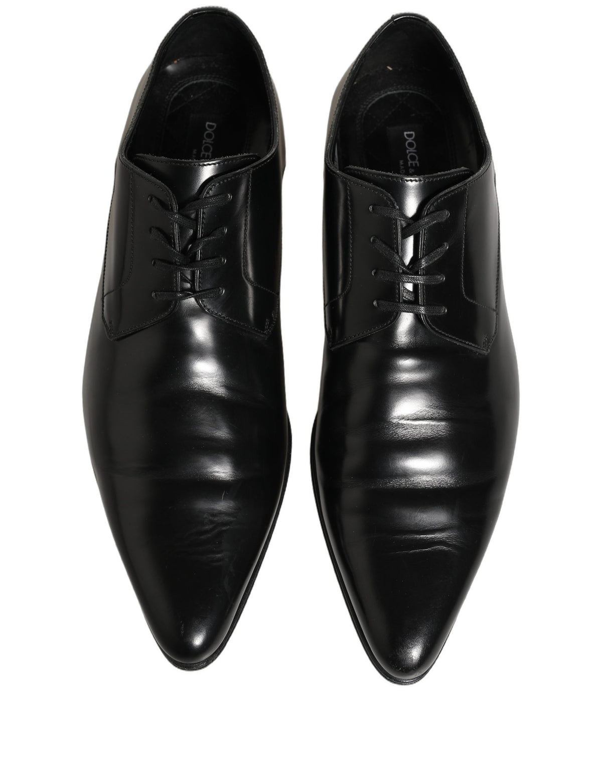 Dolce & Gabbana Black Leather Derby Dress Shoes for Timeless Elegance