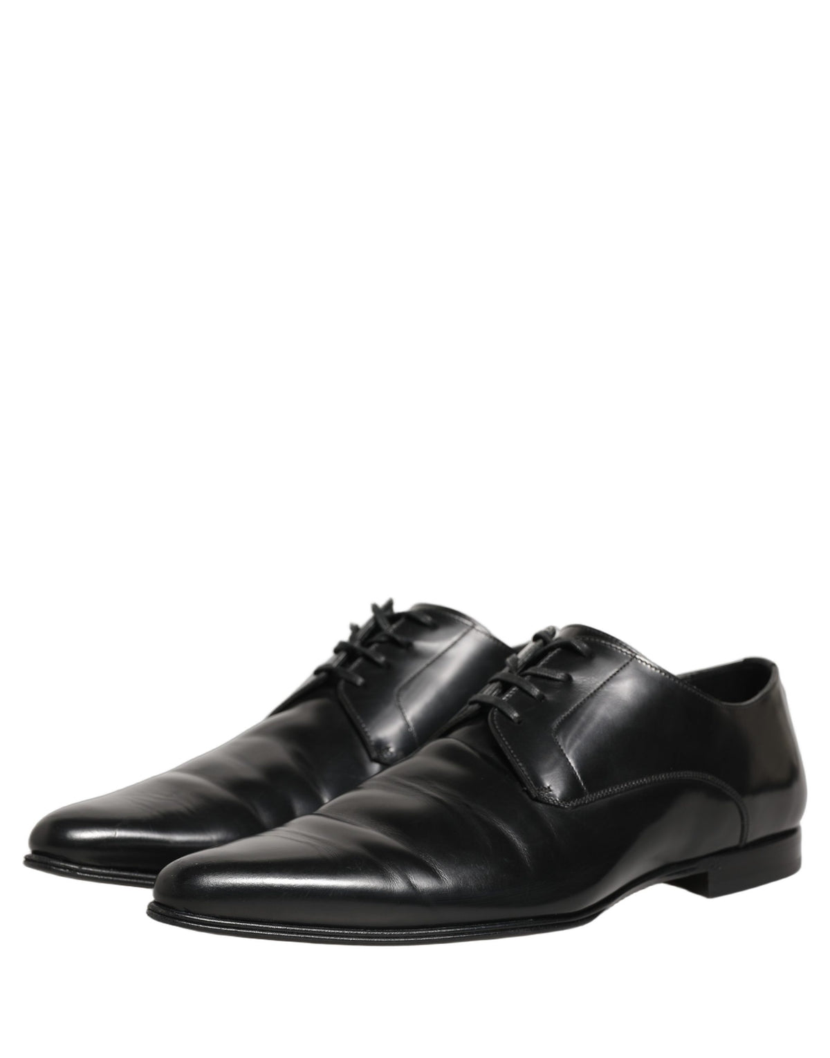 Dolce & Gabbana Black Leather Derby Dress Shoes for Timeless Elegance