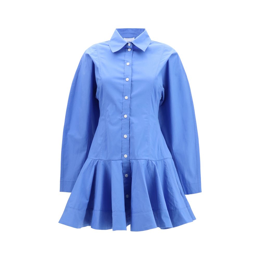 Ganni Blue Cotton Shirt Dress - Elevate Your Luxurious Wardrobe