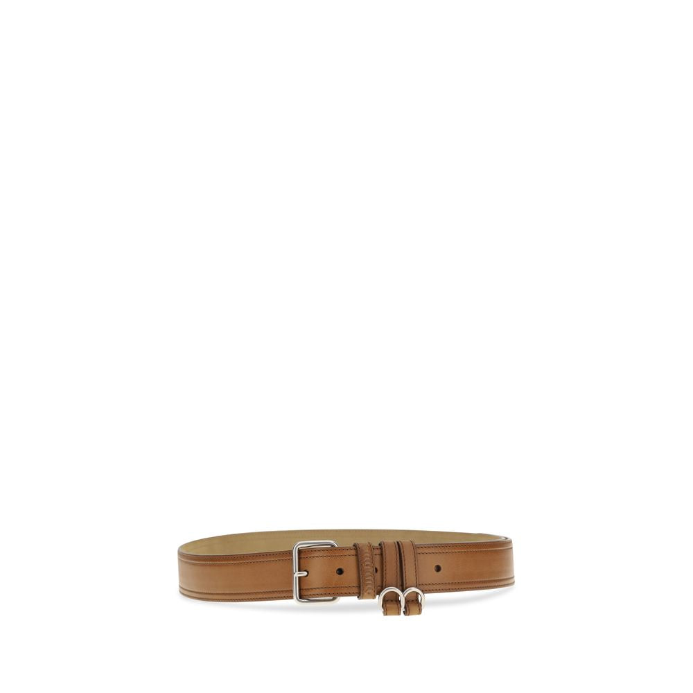 Indulge in the Miu Miu Brown Calf Leather Bos Taurus Regular Belt, a masterpiece of exquisite craftsmanship and contemporary elegance, perfect for the discerning individual.