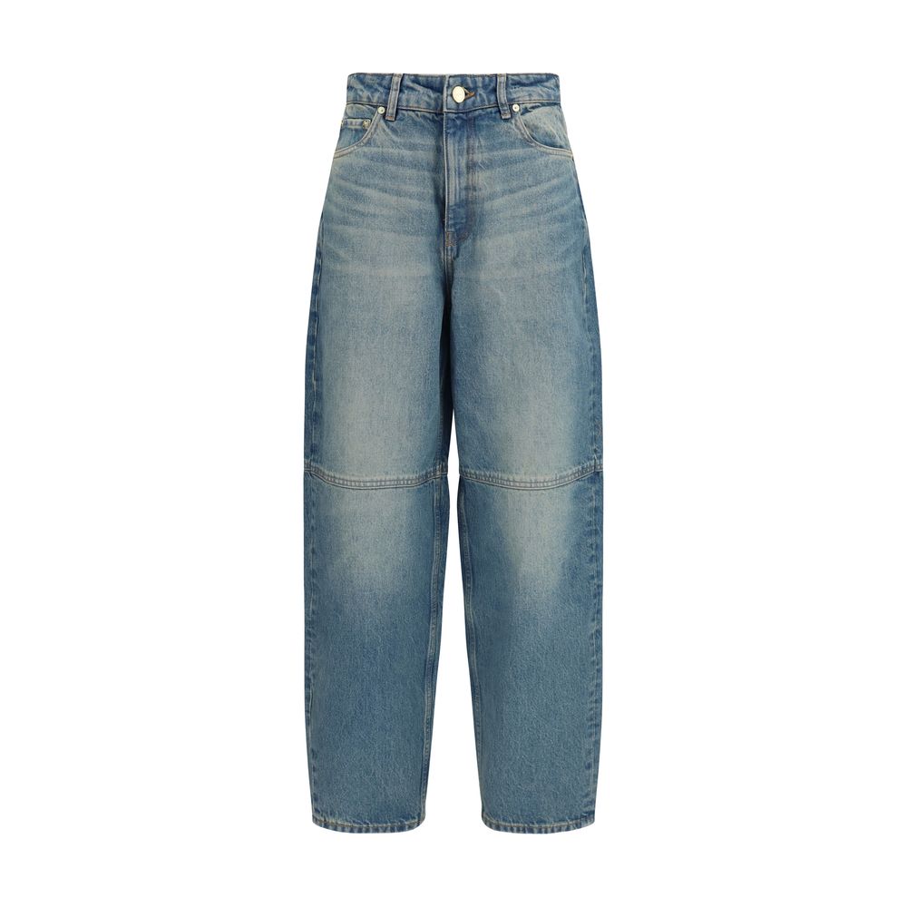 Ganni Blue Cotton Tapered Jeans - Effortless Luxe Elegance