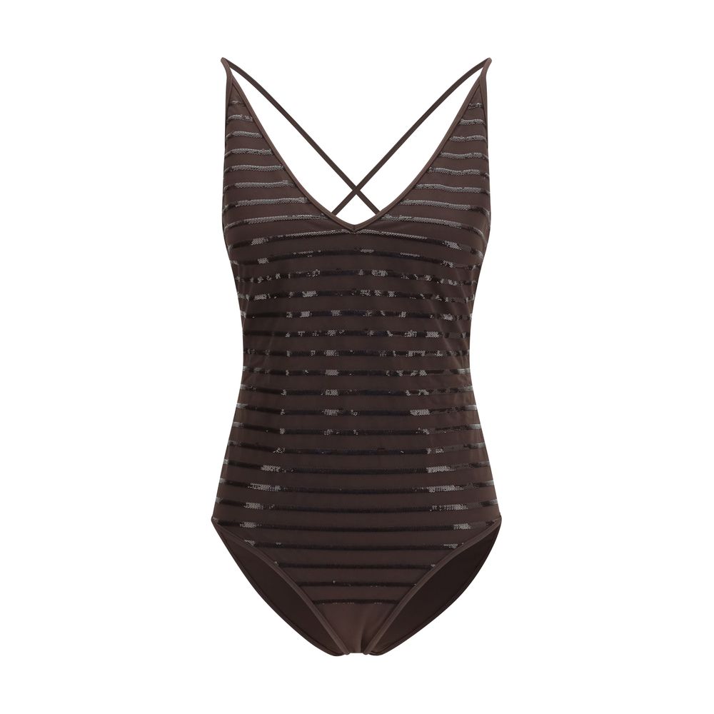 Brunello Cucinelli Luxe One-Piece Swimsuit Couture Elegance
