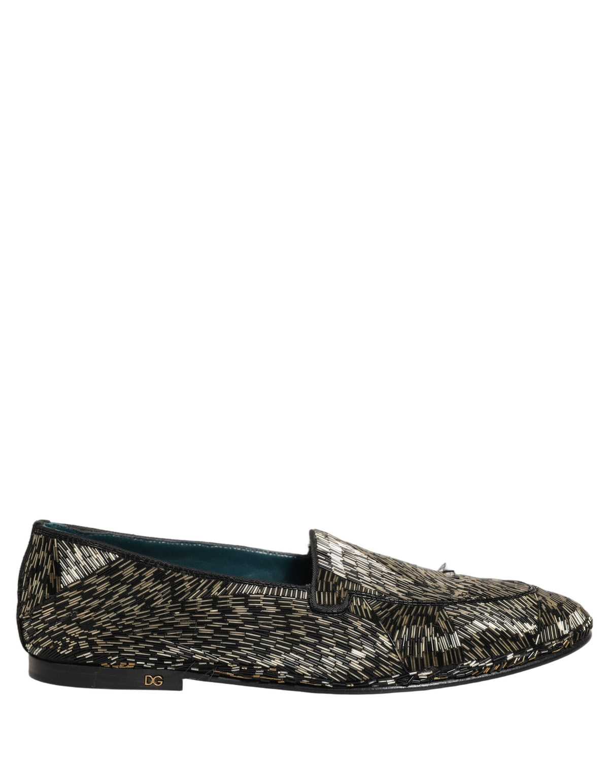 Dolce & Gabbana Black Silver Embellished Dress Loafers for Luxe Elegance