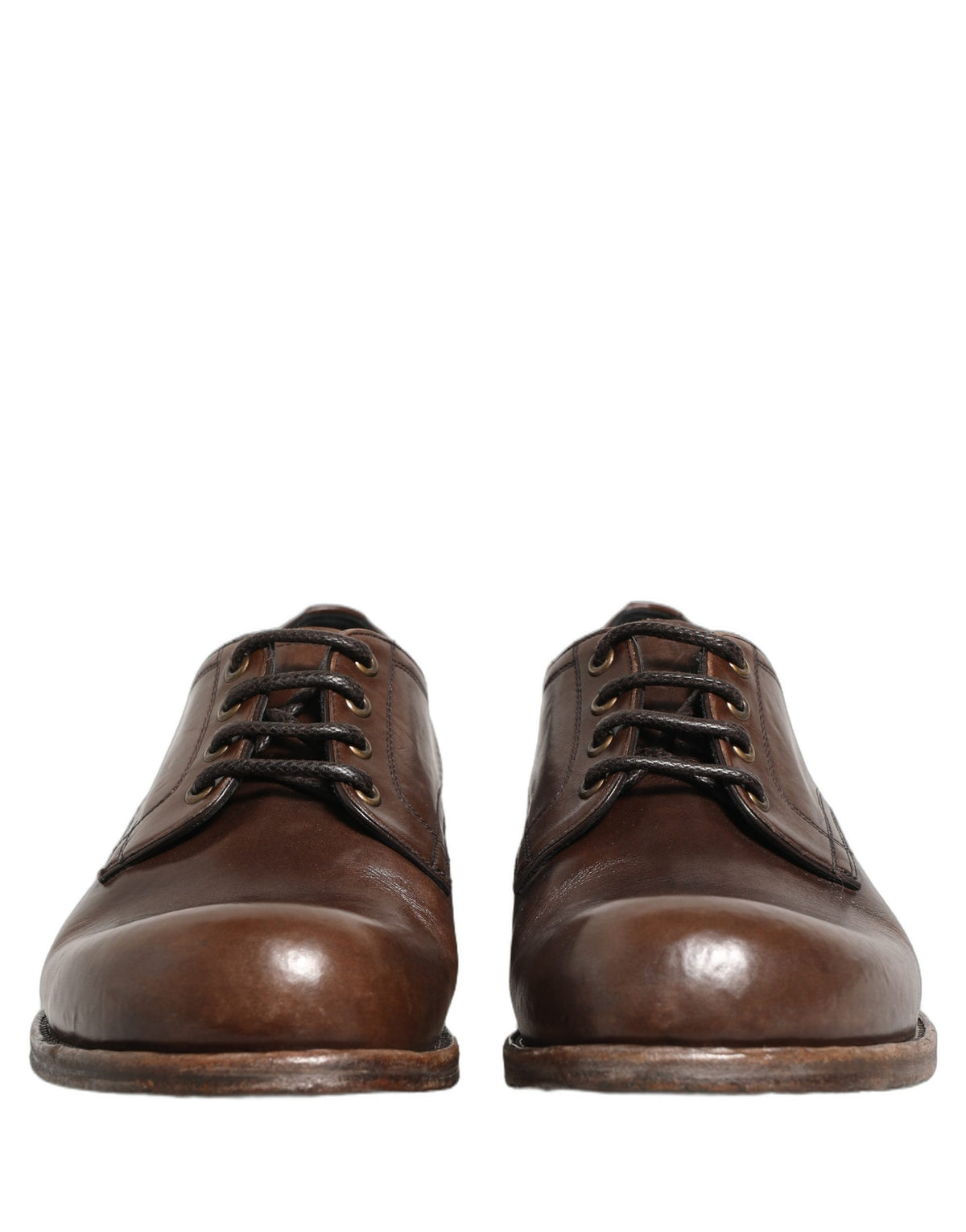Dolce & Gabbana Brown Leather Derby Dress Shoes - Artisan Luxury