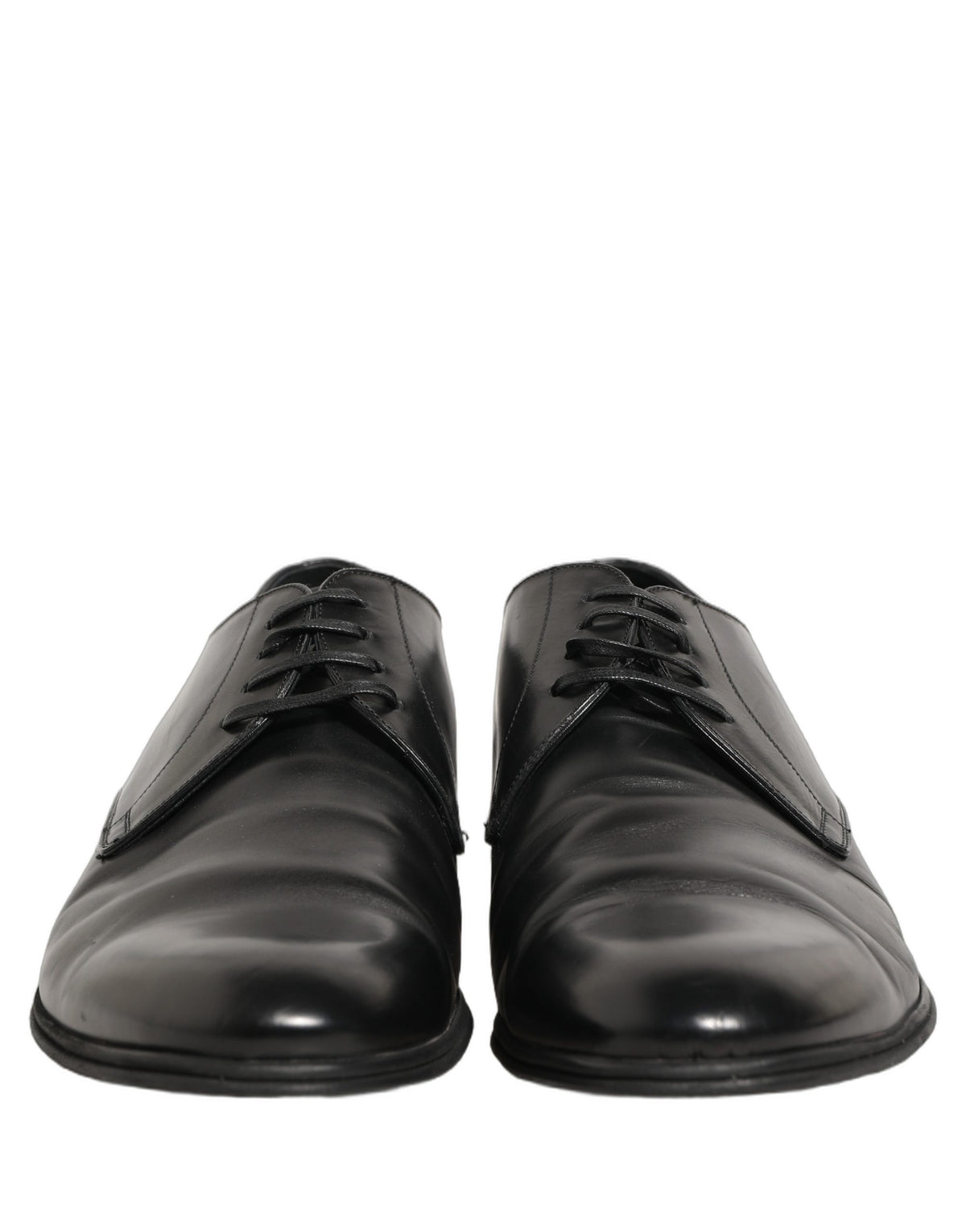 Dolce & Gabbana Black Leather Derby Dress Shoes for Timeless Elegance