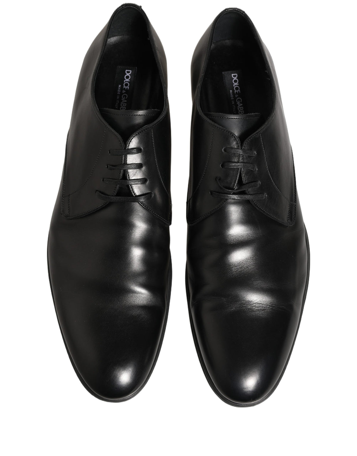 Dolce & Gabbana Black Leather Derby Dress Shoes - Timeless Elegance
