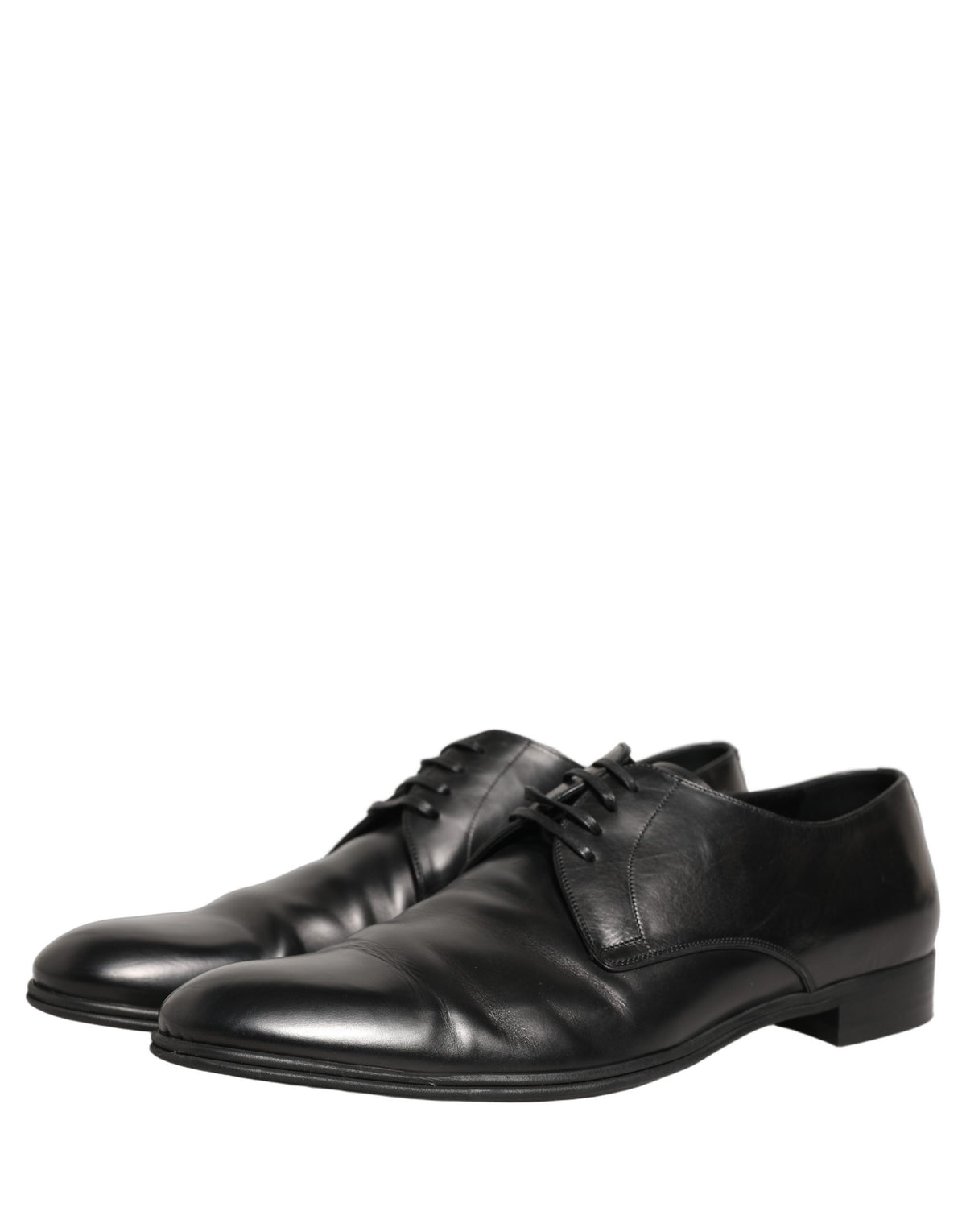 Dolce & Gabbana Black Leather Derby Dress Shoes, Timeless Elegance