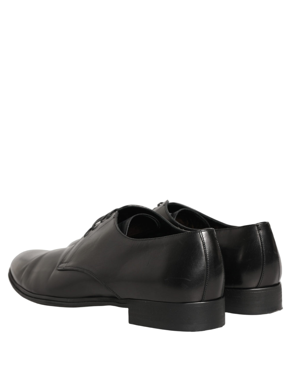 Dolce & Gabbana Black Leather Derby Dress Shoes, Timeless Elegance