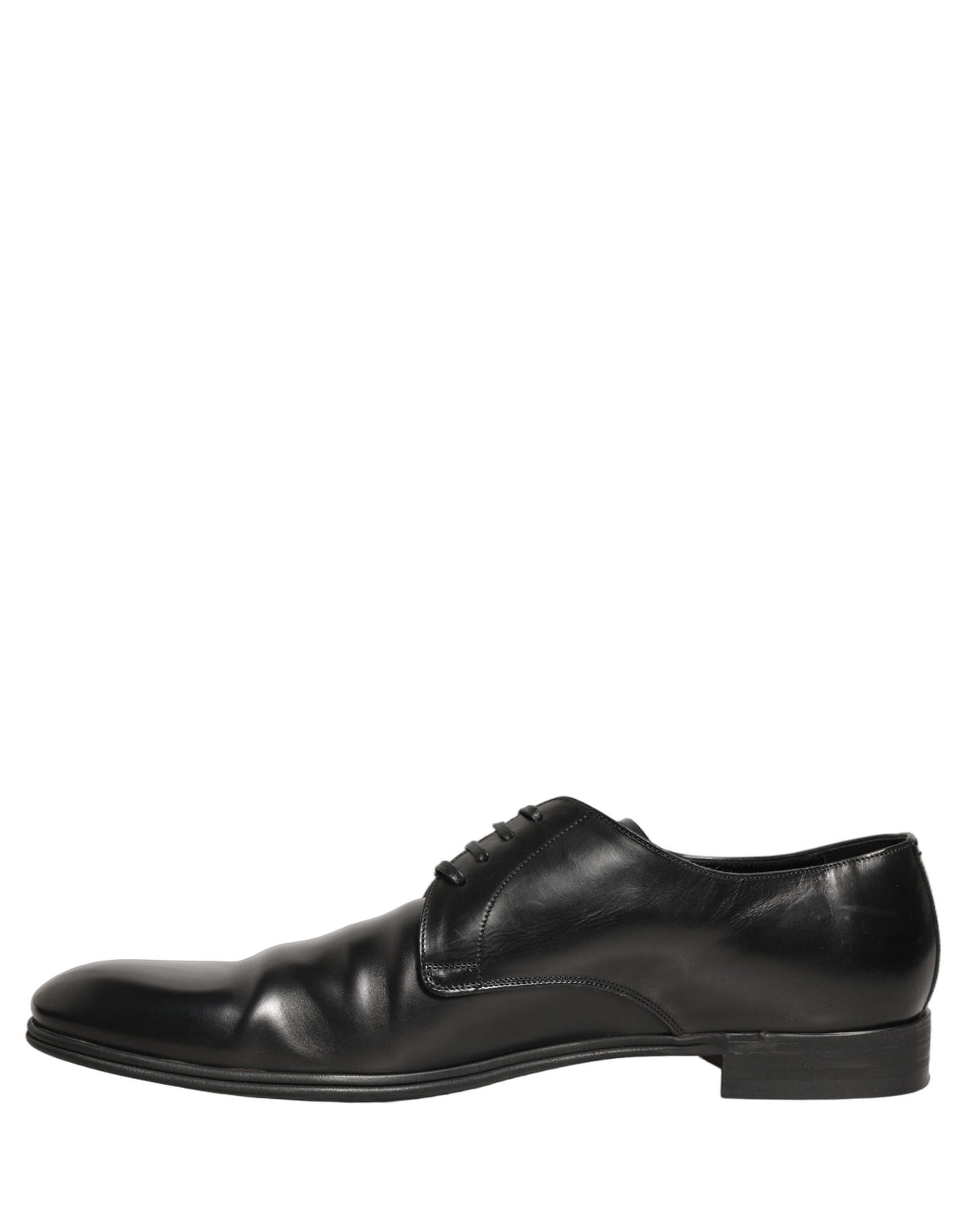 Dolce & Gabbana Black Leather Derby Dress Shoes for Timeless Elegance