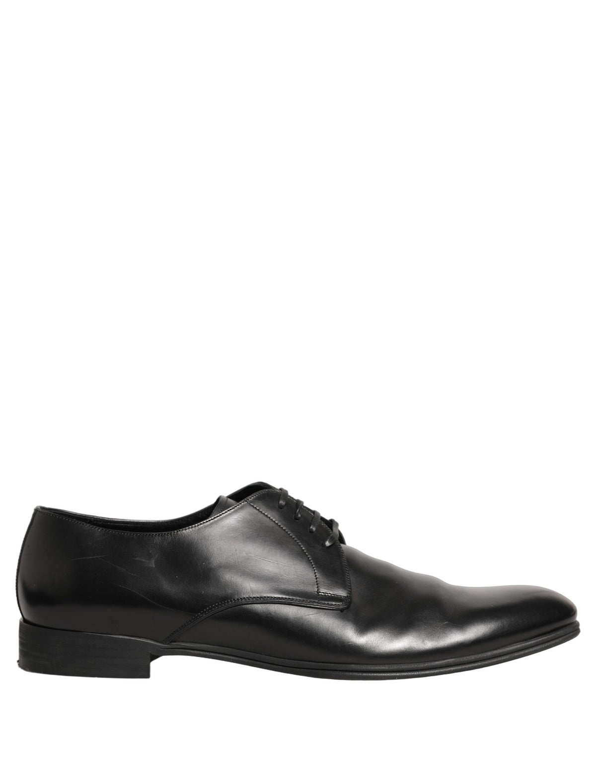 Dolce & Gabbana Black Leather Derby Dress Shoes for Timeless Elegance