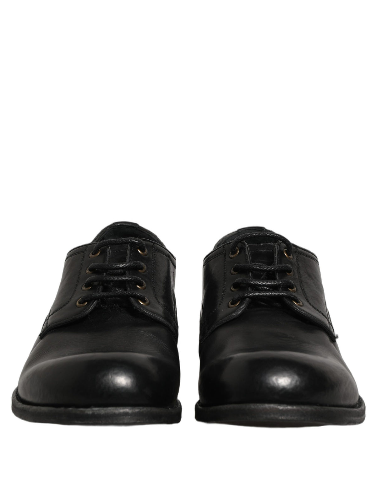 Dolce & Gabbana Black Leather Derby Shoes - Timeless Luxury