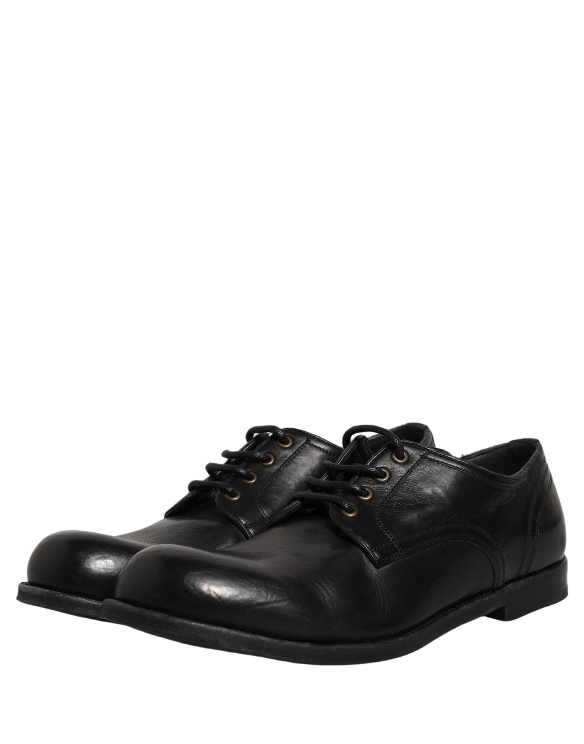 Dolce & Gabbana Black Leather Derby Shoes - Timeless Luxury