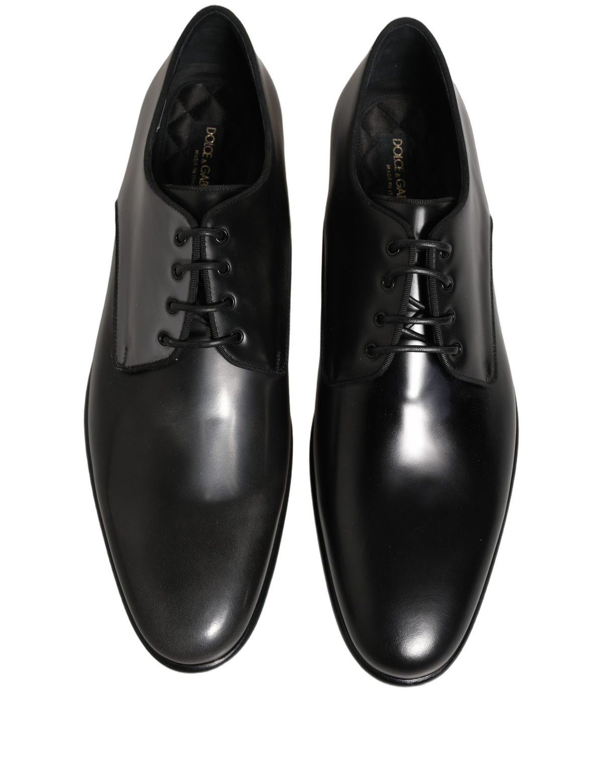 Dolce & Gabbana Black Leather Derby Dress Shoes, Timeless Luxury