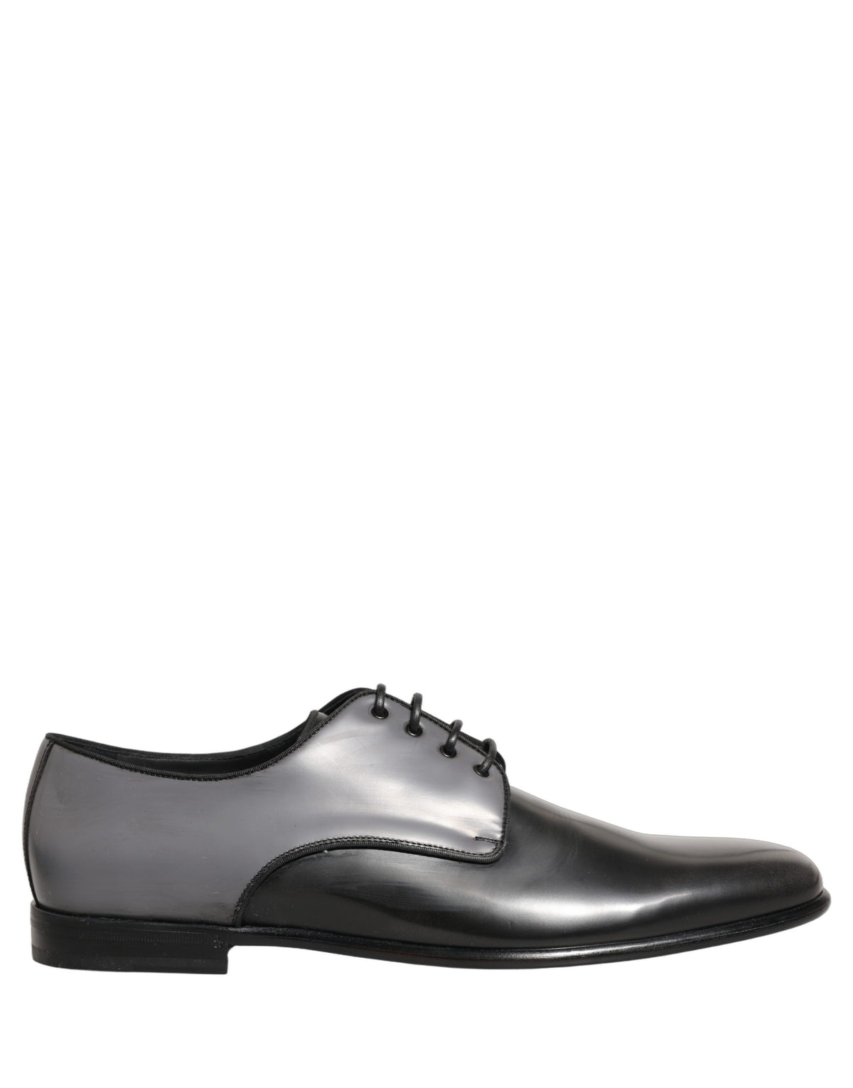 Dolce & Gabbana Black Leather Derby Dress Shoes, Luxury Elegance