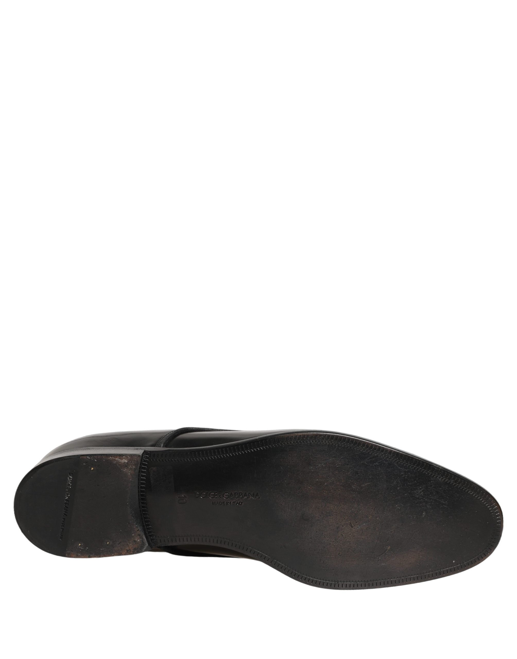 Dolce & Gabbana Black Leather Derby Shoes - Timeless Luxury