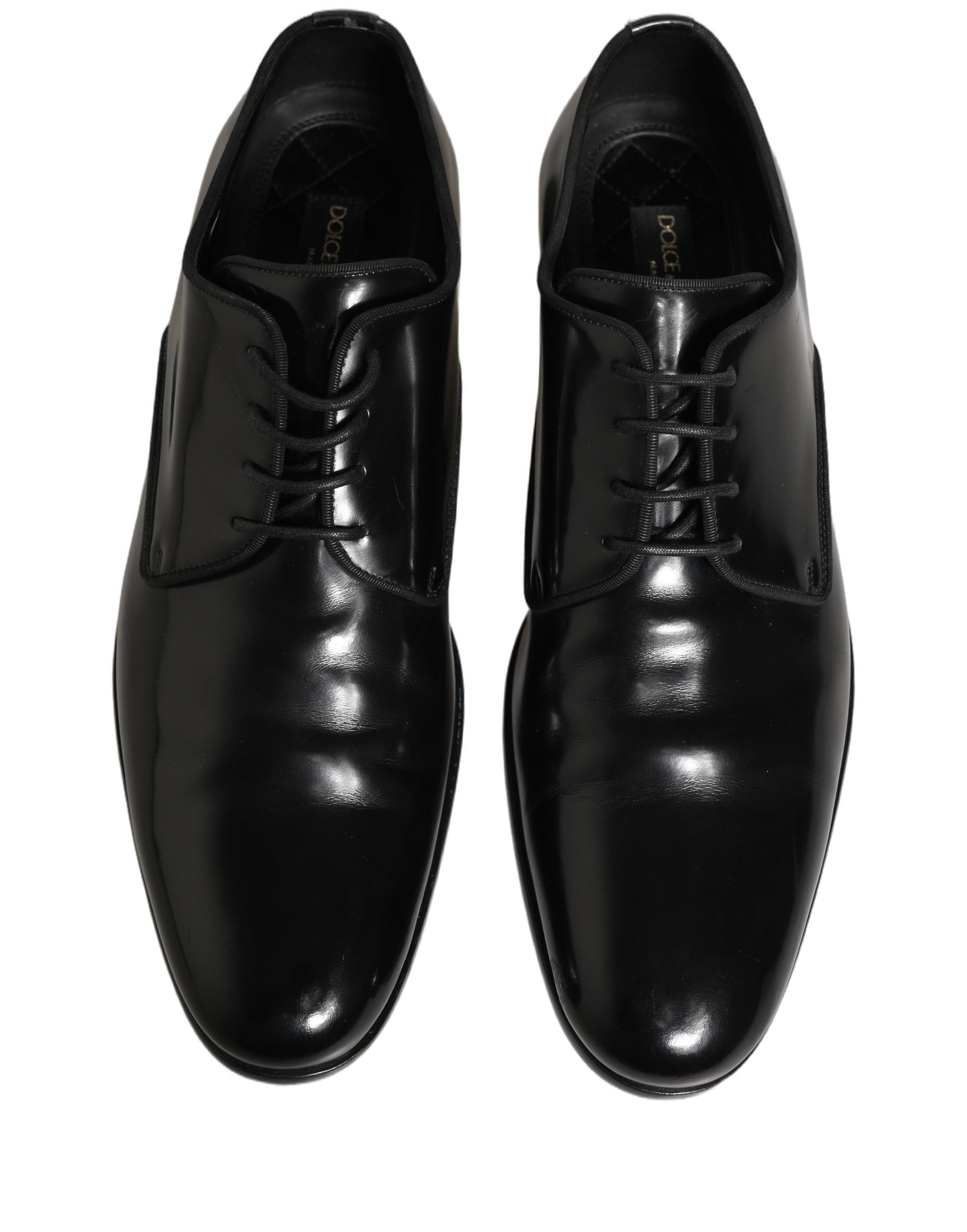 Dolce & Gabbana Black Leather Derby Dress Shoes, Timeless Luxury