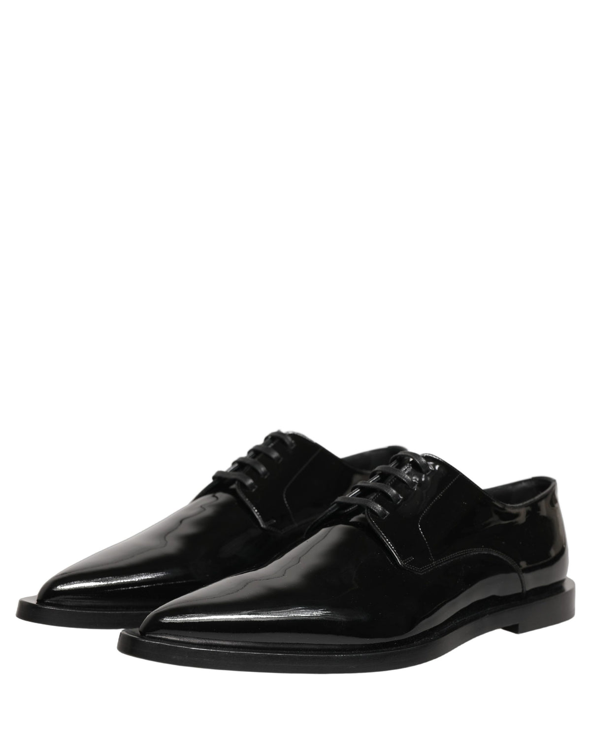 Dolce & Gabbana Black Leather Derby Dress Shoes - Artisanal Luxury