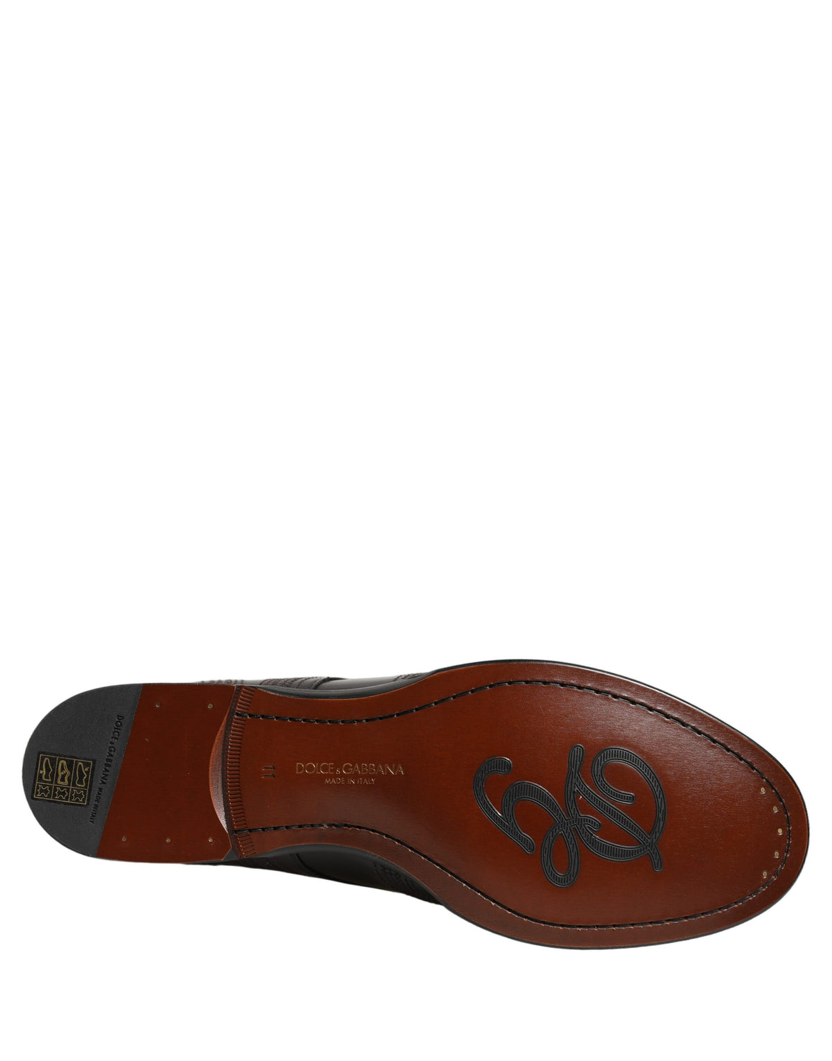 Dolce & Gabbana Black Embroidered Leather Derby Shoes - Luxury Elegance