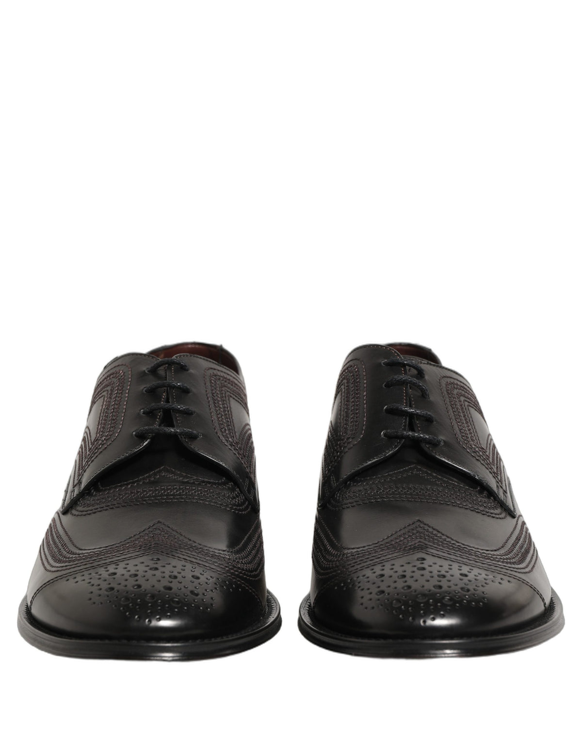 Dolce & Gabbana Black Embroidered Derby Shoes - Timeless Luxury