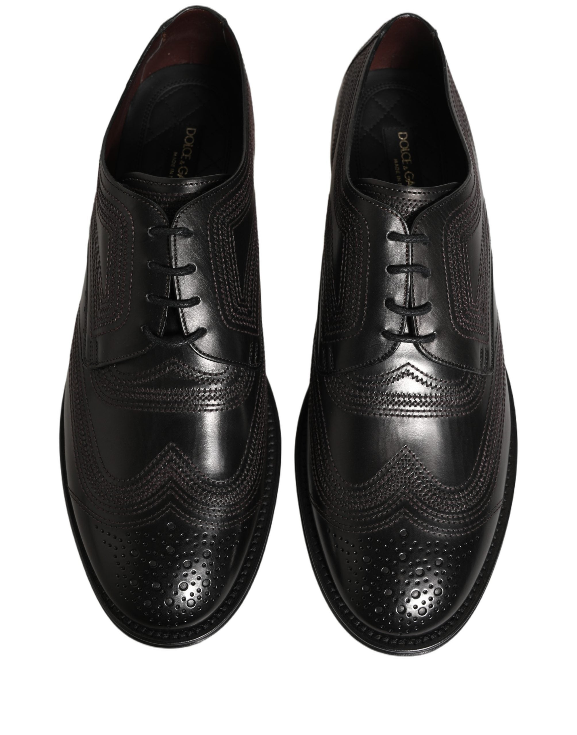 Dolce & Gabbana Black Leather Derby Shoes - Timeless Luxury