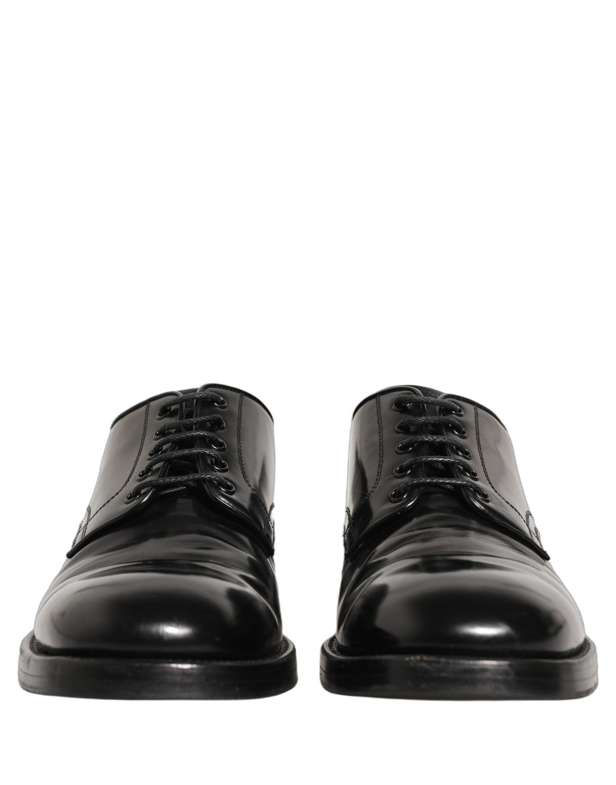Dolce & Gabbana Black Leather Derby Dress Shoes - Timeless Elegance