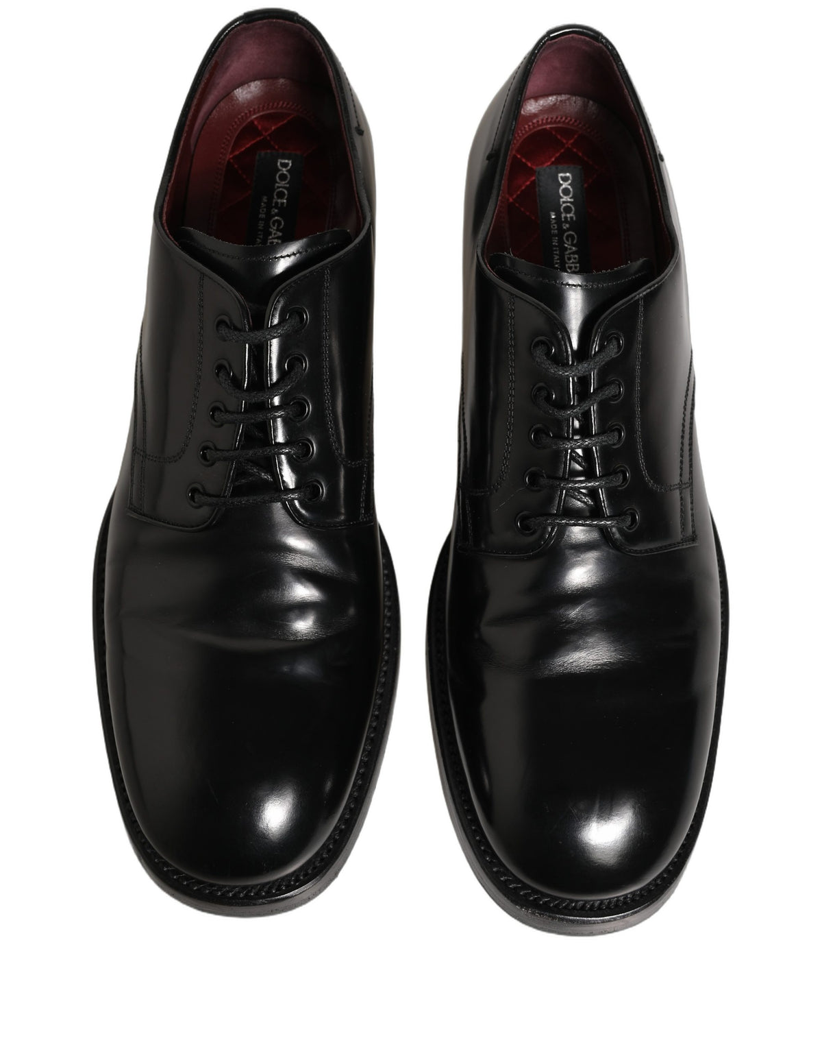 Dolce & Gabbana Black Leather Derby Dress Shoes for Timeless Elegance