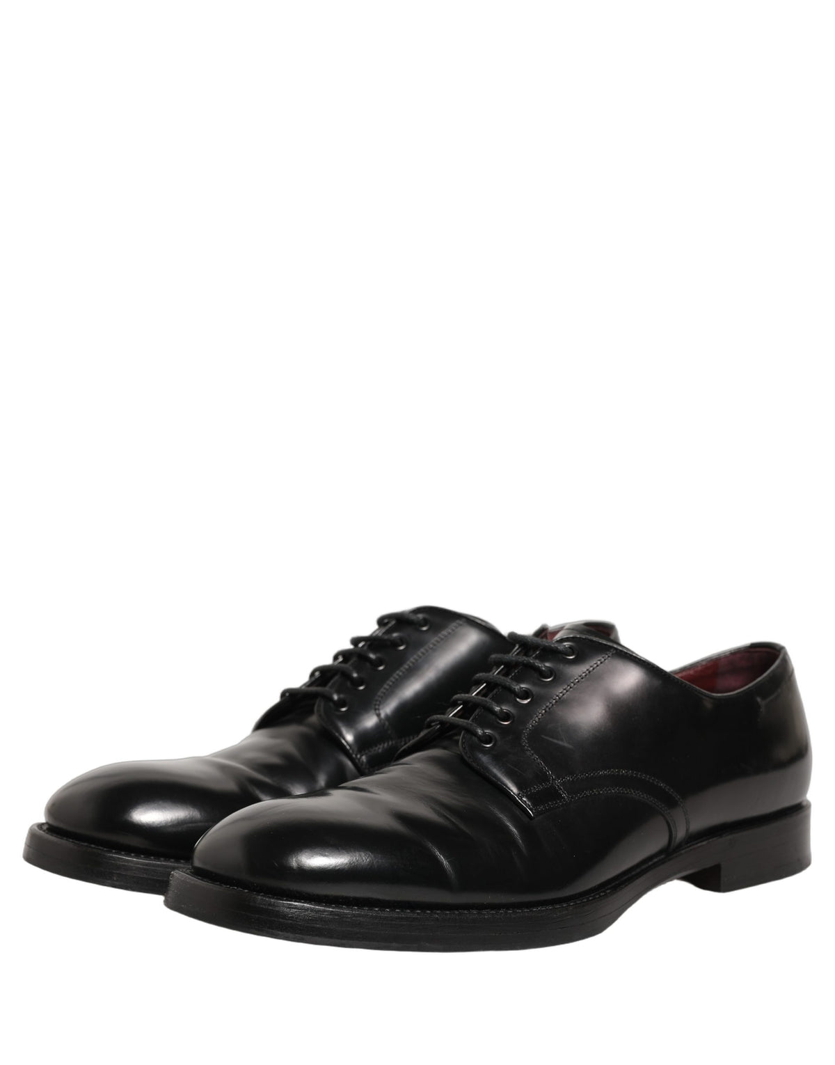 Dolce & Gabbana Black Leather Derby Dress Shoes, Timeless Elegance