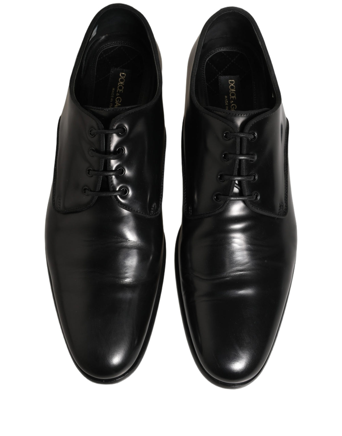 Dolce & Gabbana Black Leather Derby Dress Shoes, Timeless Elegance