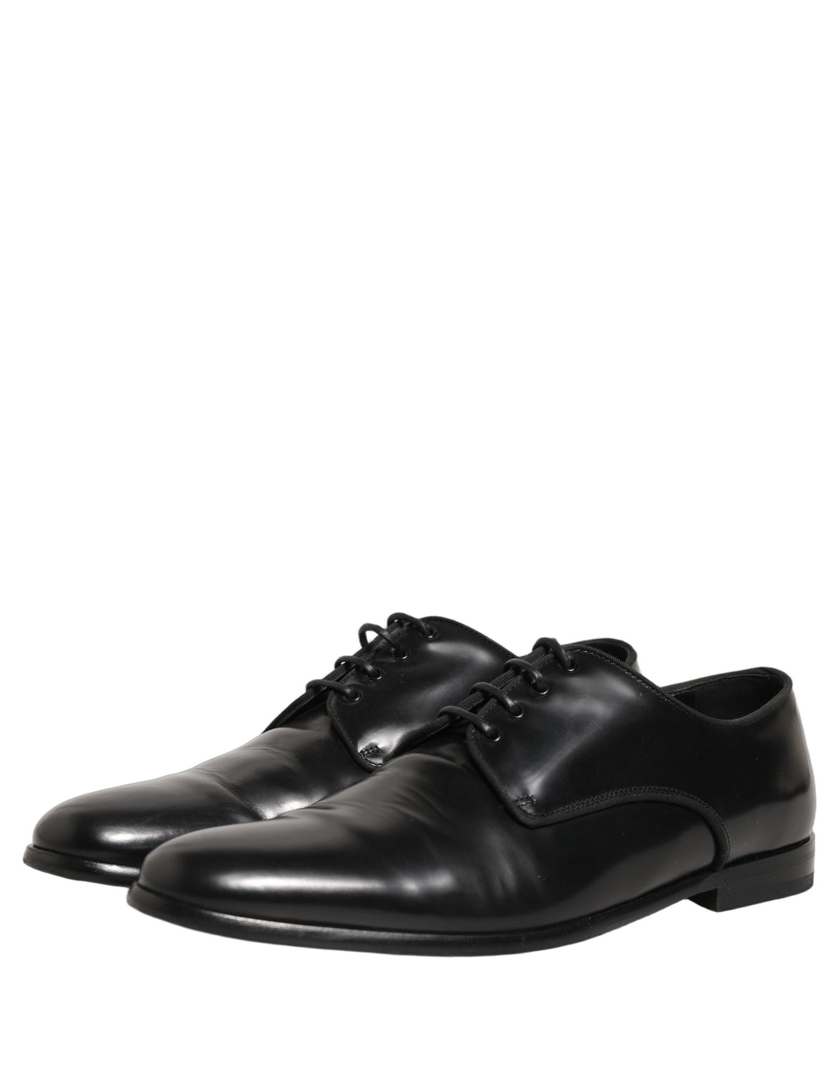 Dolce & Gabbana Black Leather Derby Dress Shoes for Timeless Elegance