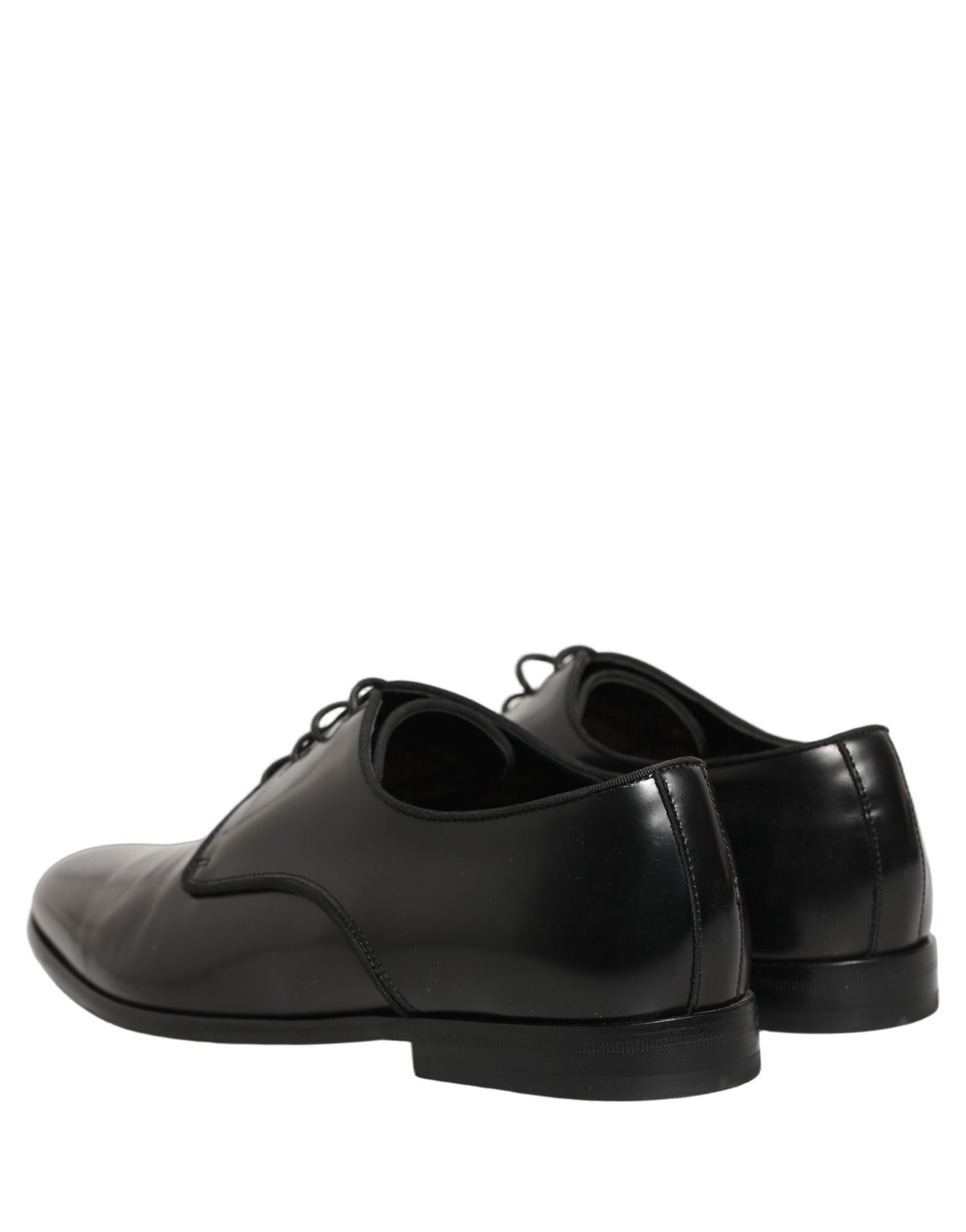Dolce & Gabbana Black Leather Derby Dress Shoes, Timeless Elegance