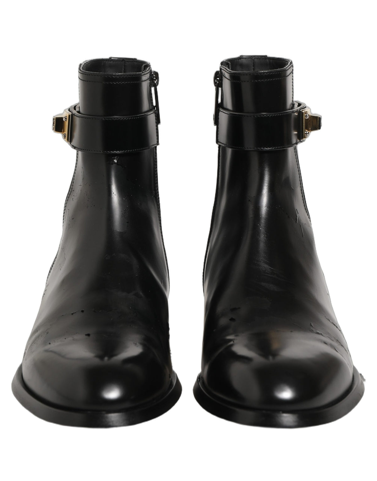 Dolce & Gabbana Black Leather Mid Calf Boots - Timeless Luxury