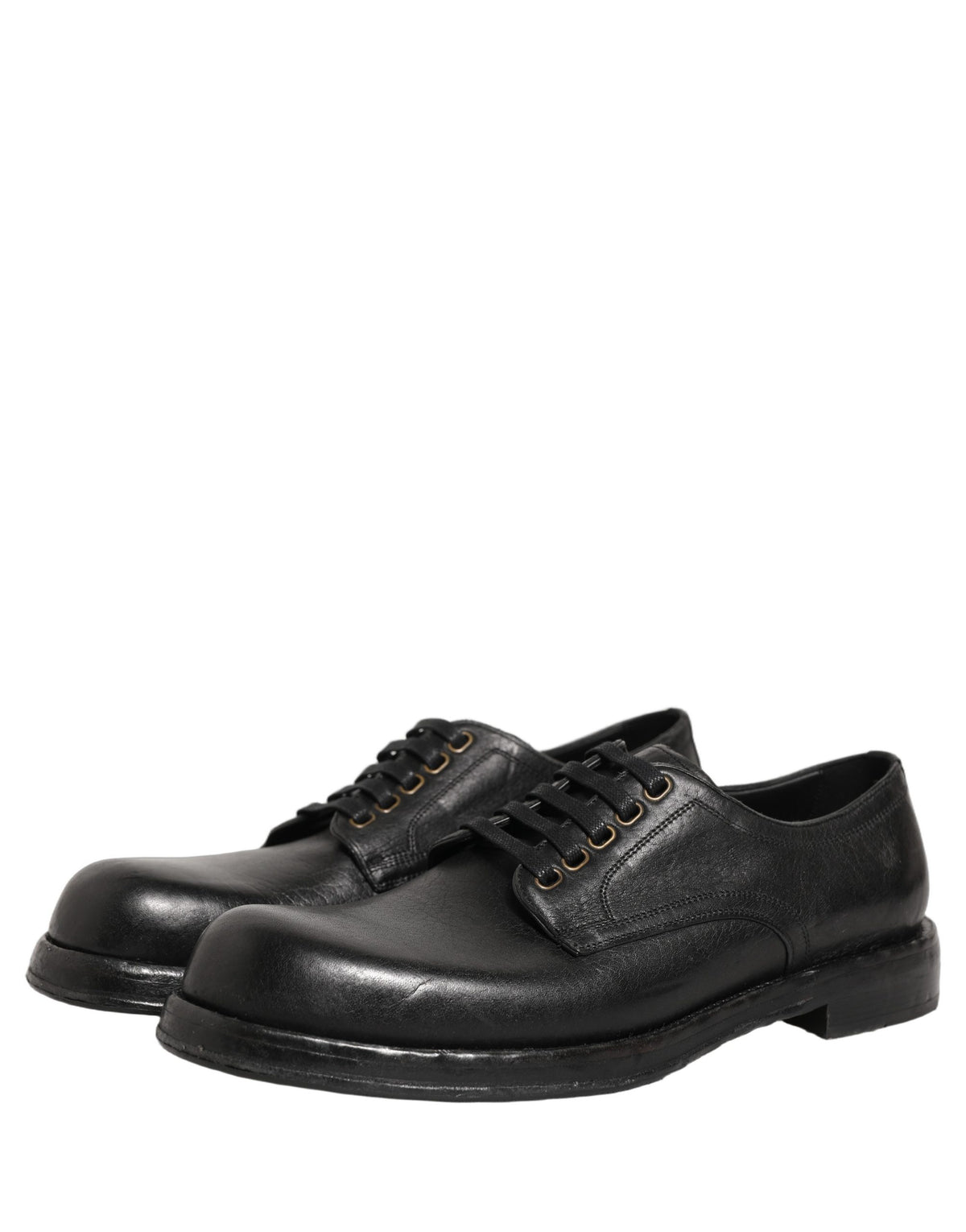 Dolce & Gabbana Black Leather Derby Shoes - Timeless Luxury