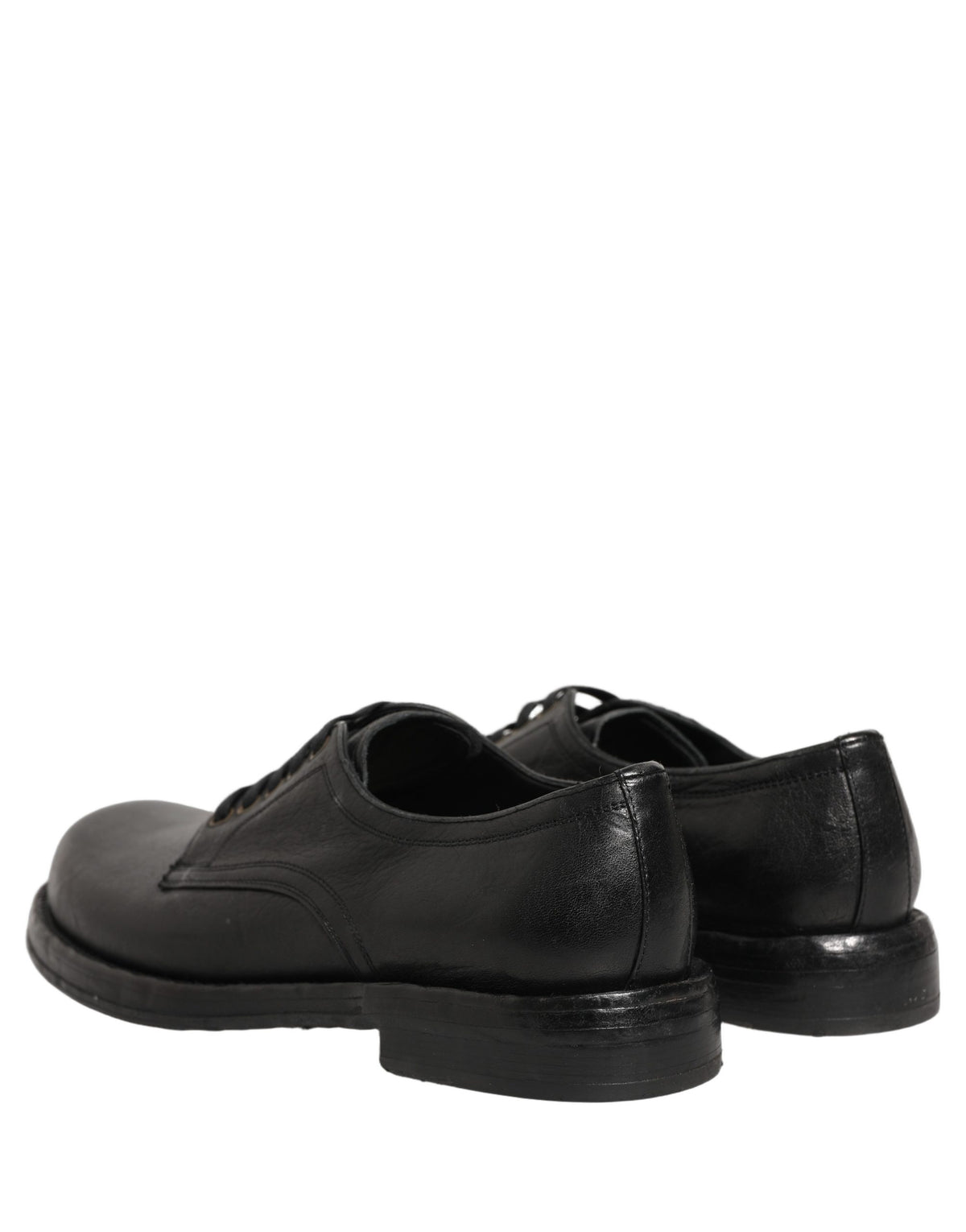 Dolce & Gabbana Black Leather Derby Dress Shoes for Timeless Elegance